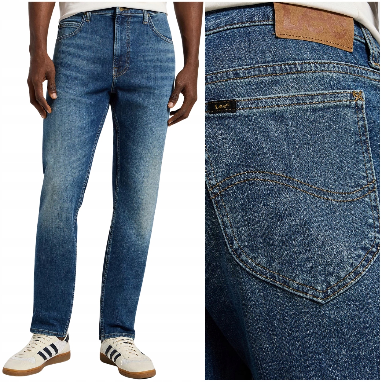 Lee Rider slim Courtyard lehce přiléhavé tmavé džínové kalhoty W32 L34