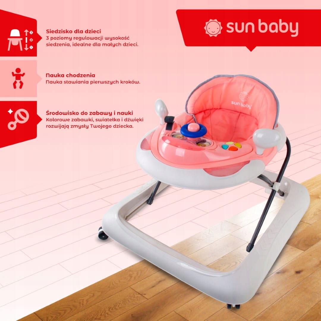 Chodzik dla dzieci interaktywny do nauki chodzenia regulacja wysokości Marka Sun Baby