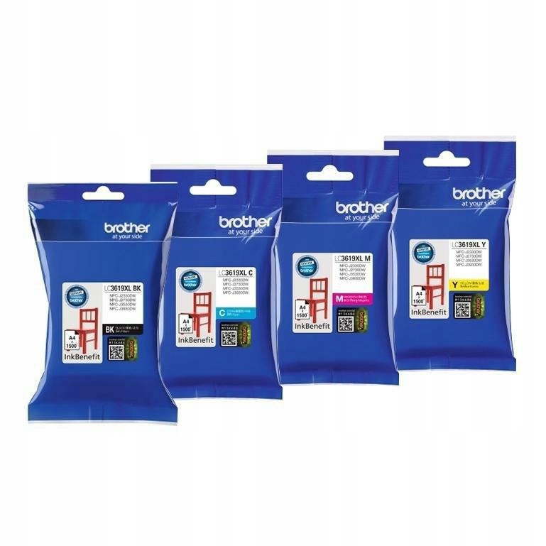 

Zestaw 4 tuszów Brother LC3619XL Cmyk Oryginał
