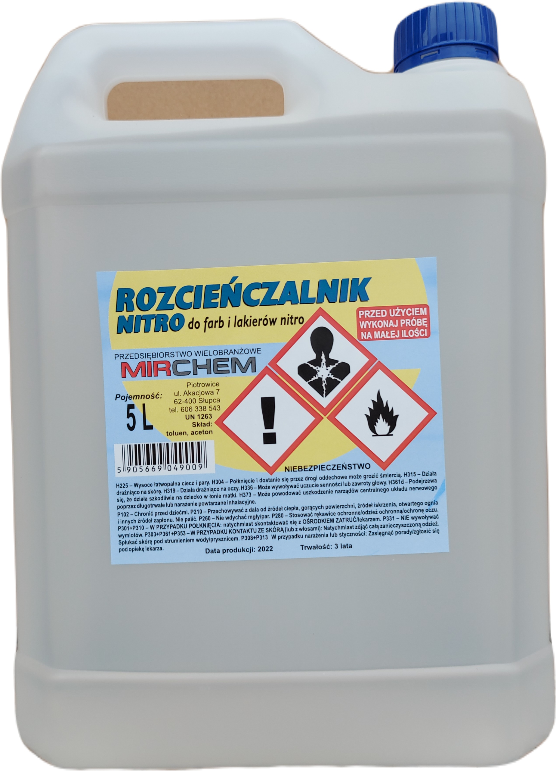 

Rozcieńczalnik Nitro Rozpuszczalnik Mirchem 5l