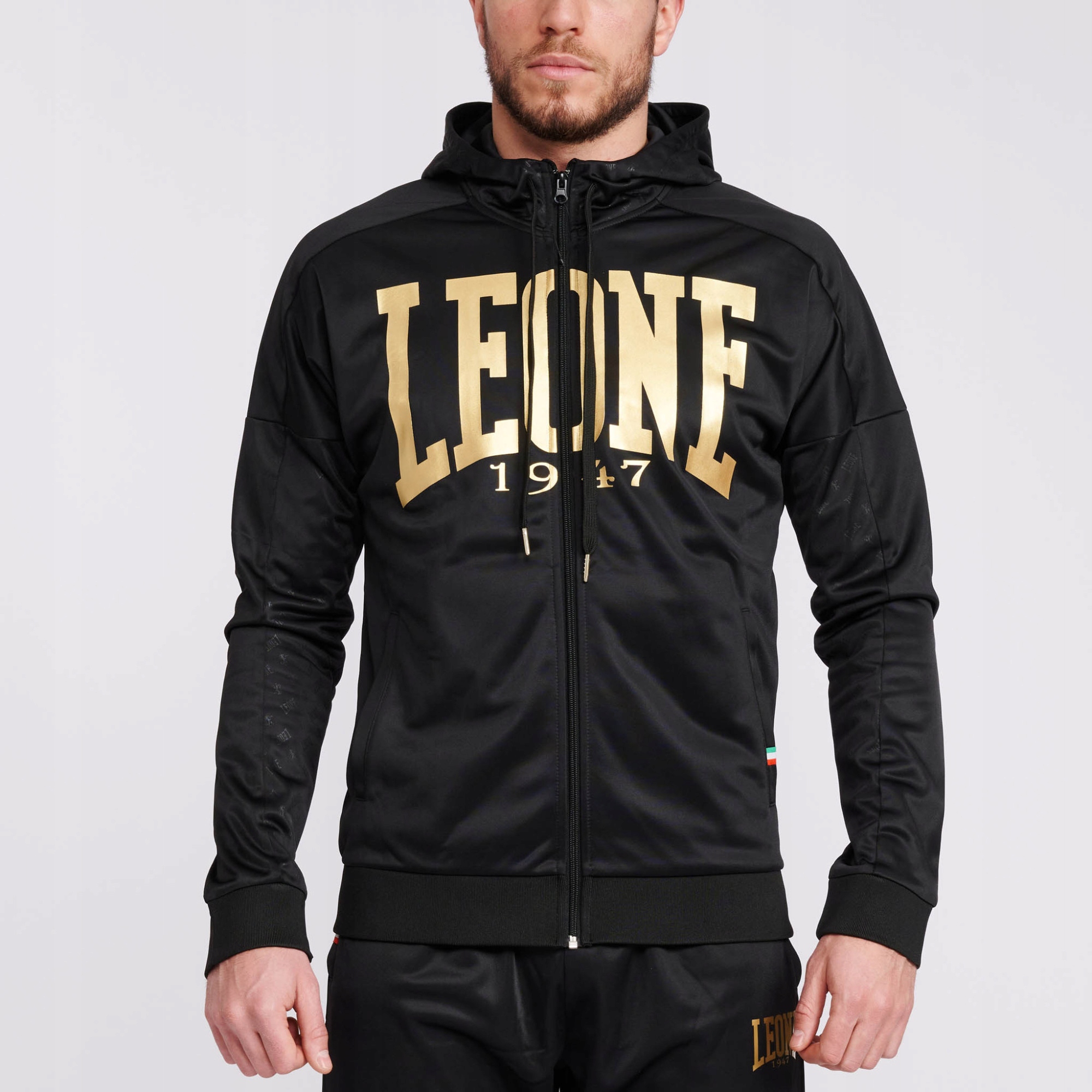 Leone1947 Rozepínací Mikina S Kapucí Dna Black/Gold L
