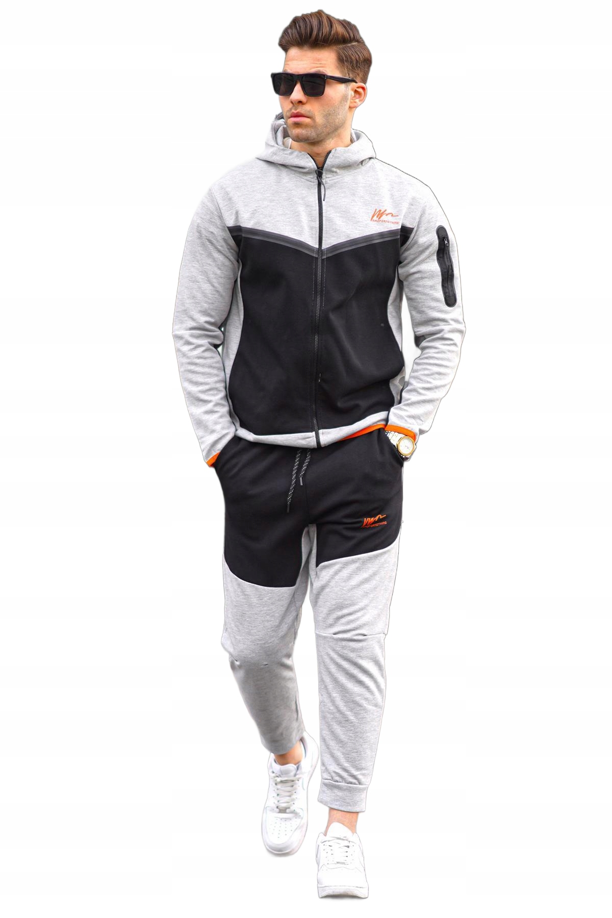 Madmext Tepláková Souprava Šedo-černá S Kapucí S 5DA