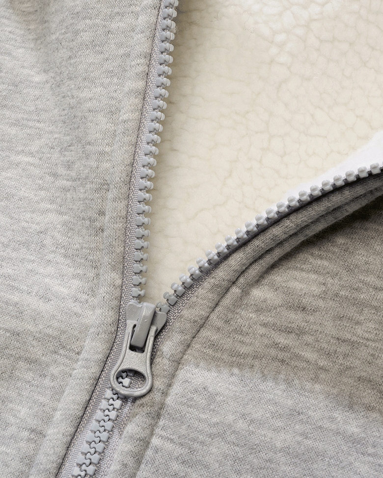 Rozepínací mikina s kapucí Brandit Sweatjacket Teddylining Grey Melange L