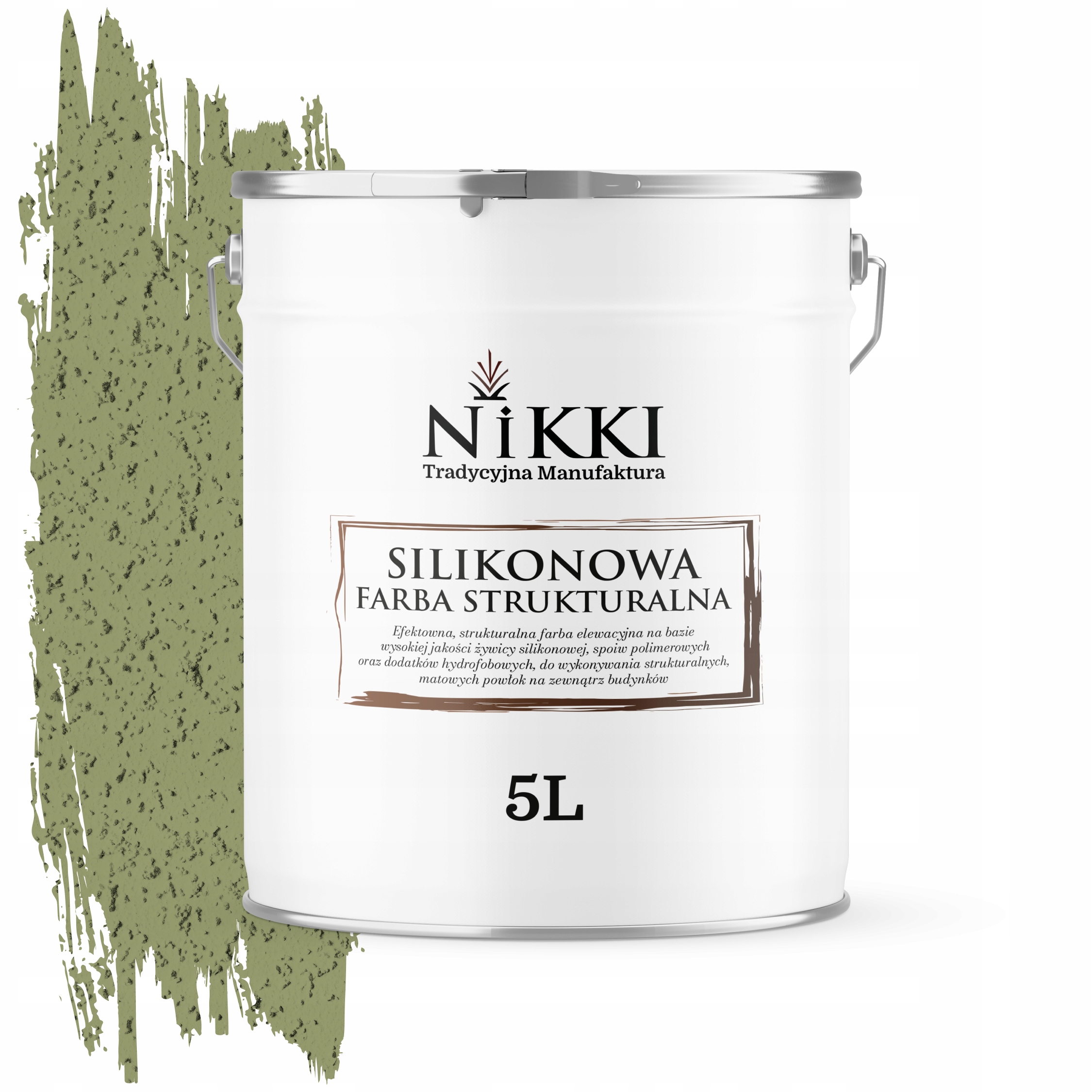 Štruktúrovaná fasádna silikónová fasádna farba 5L zelená F484 Uv
