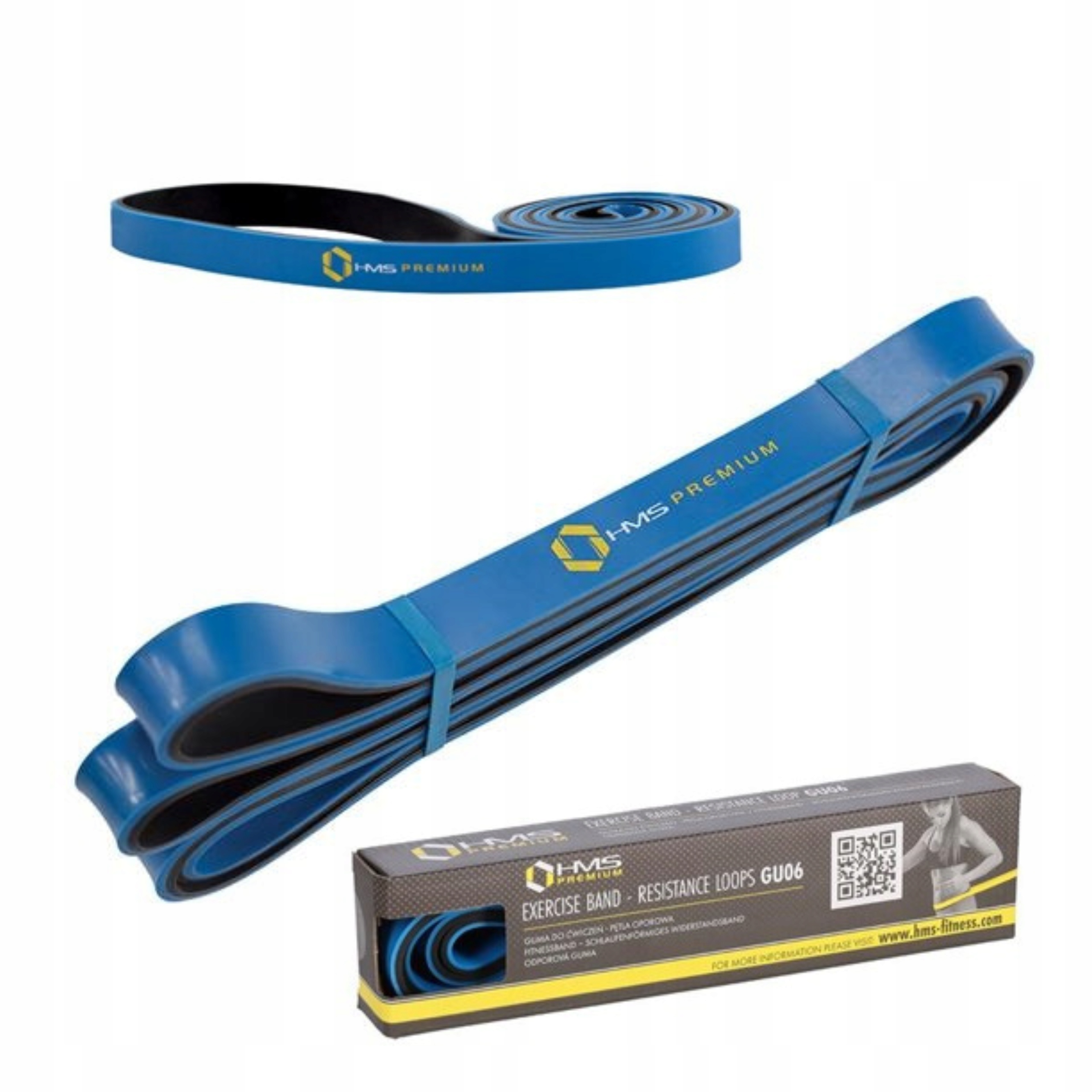 Oporowa guma do ćwiczeń treningowa niebieska 13,5-27 kg Hms GU06