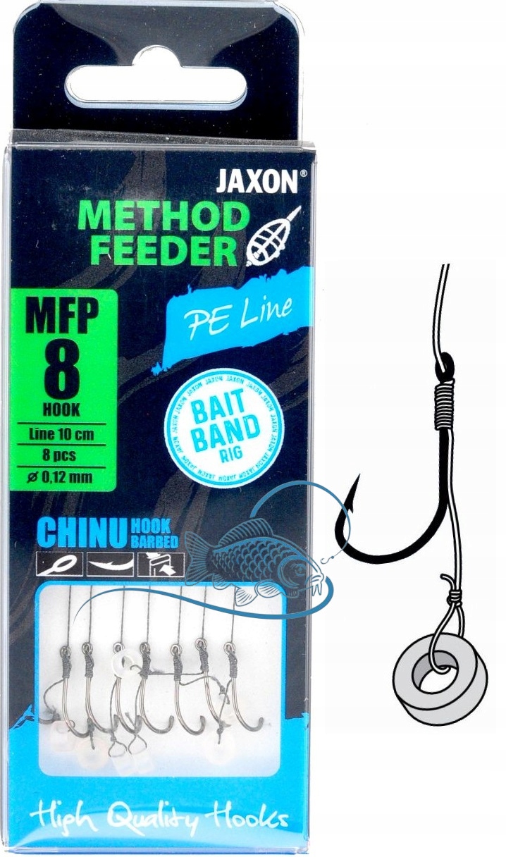 r.8 Haczyki Gotowe Przypony Z Gumką Method Feeder Chinu Plecionka Mfp