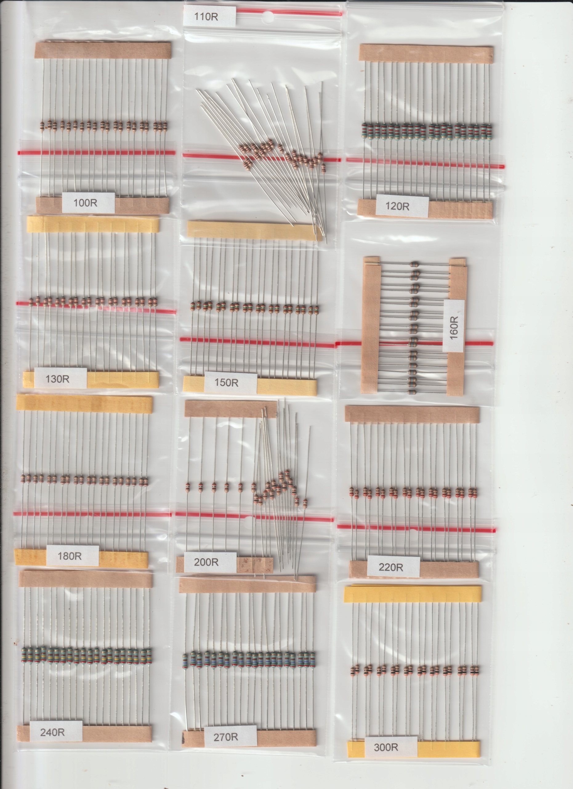 Zestaw Rezystorów Tht 100R-910R Szereg E-24