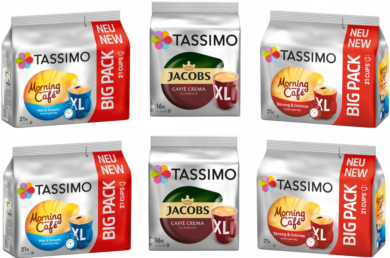 Levně Kapsle Tassimo Sada Morning Crema XXL 116 kapslí