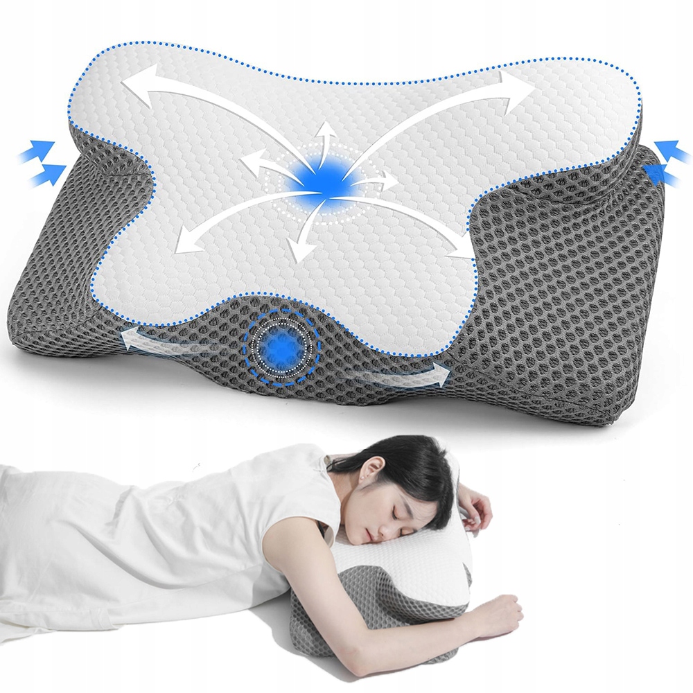 Ergonomiczna Poduszka W Kształcie Motyla Z Pianki Memory_foam Biały