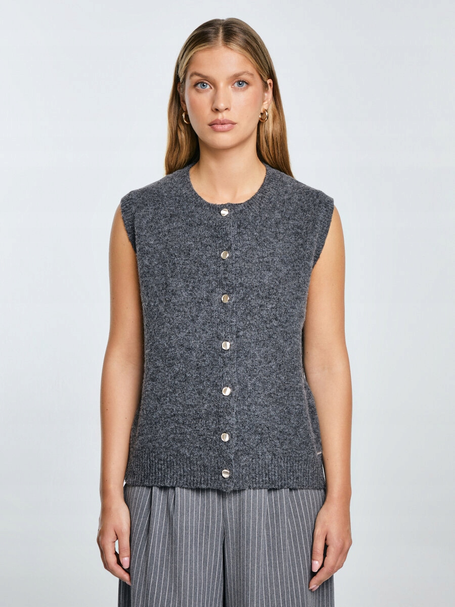 Big Star dámský svetr šedý, klasický až k bokům, velikost L/XL