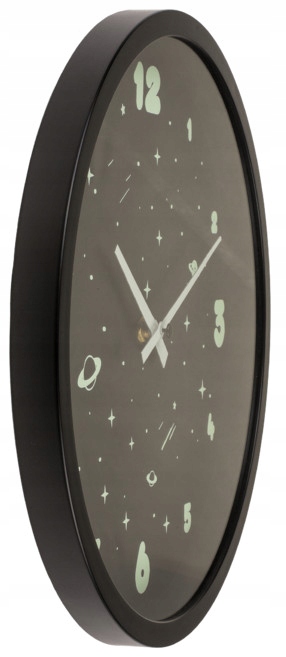 Zegar Ścienny Fluorescencyjny Motyw Kosmosu Świeci w Ciemności Tarcza 29 cm Marka ootb