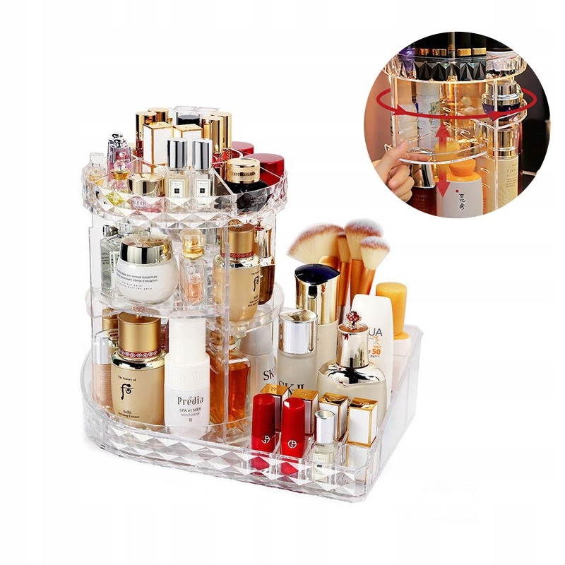 

Organizer Na Kosmetyki Biżuterię Obrotowy 360 2w1