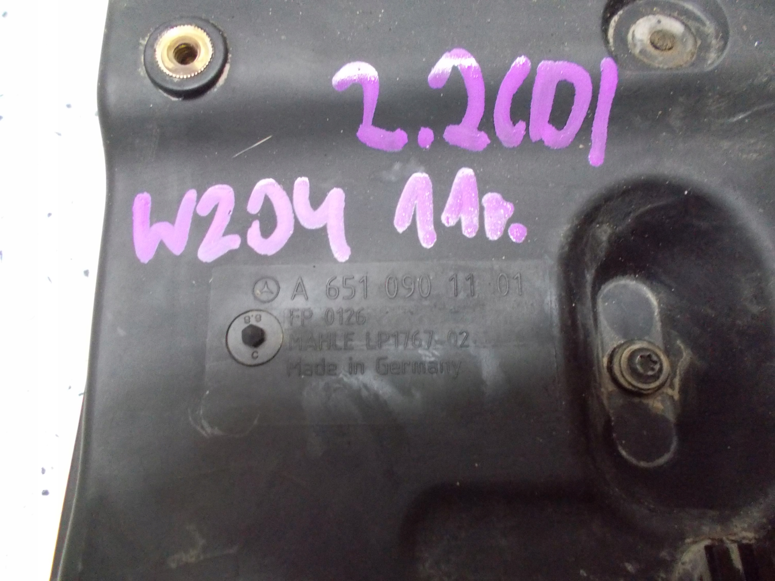 MERCEDES W204 2.2 CDI 11R Gehäuse filter luft A6510901101