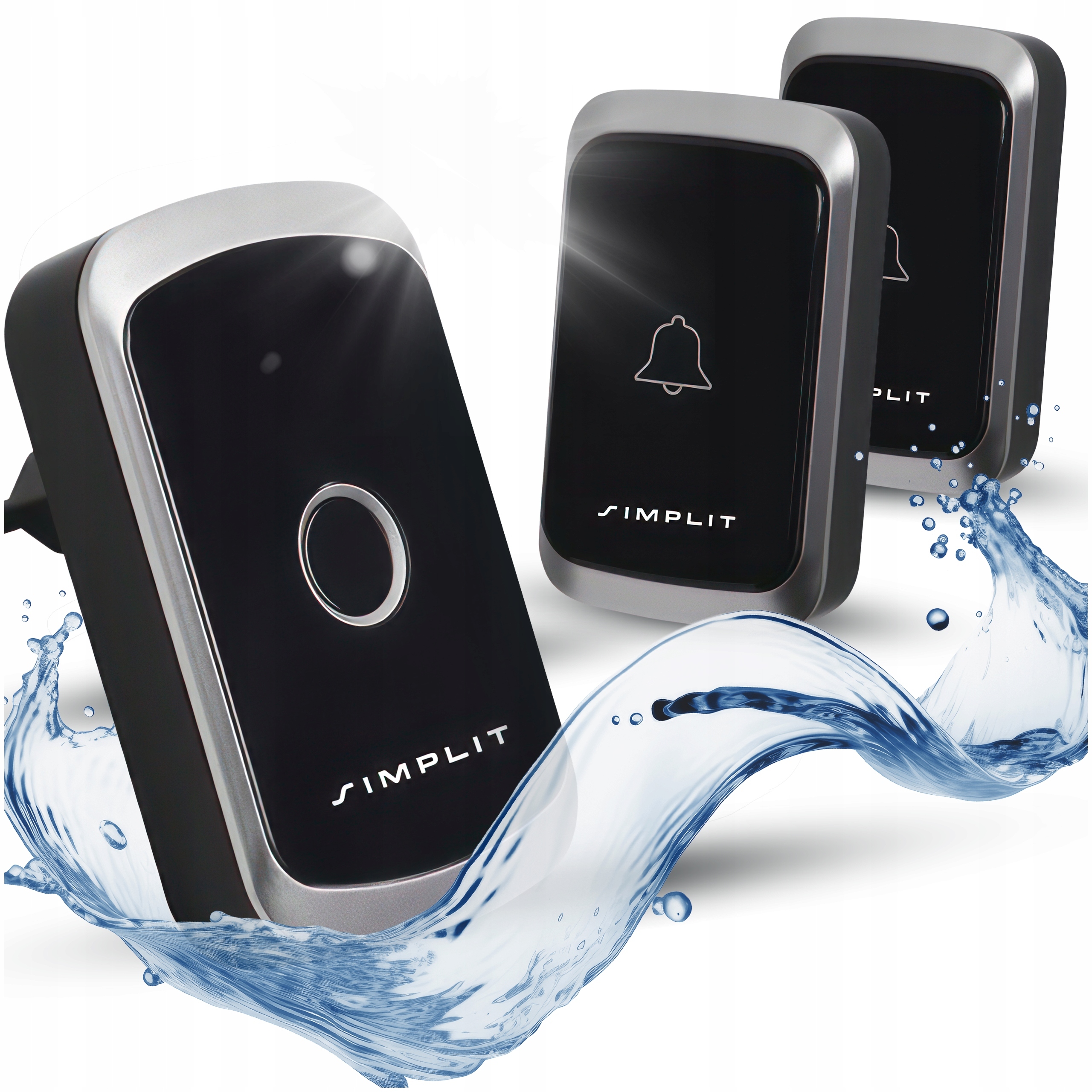 Bezdrátový Dveřní Zvonek Simplit 2x Vysílač A2 Voděodolný IP44