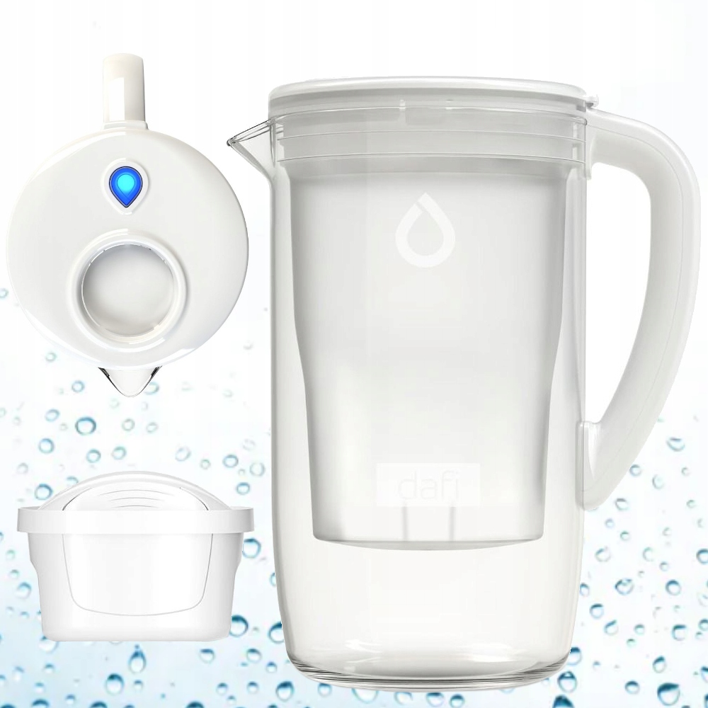 Skleněná filtrační konvice Dafi Prisma Led bílá 2,5 l filtr Unimax