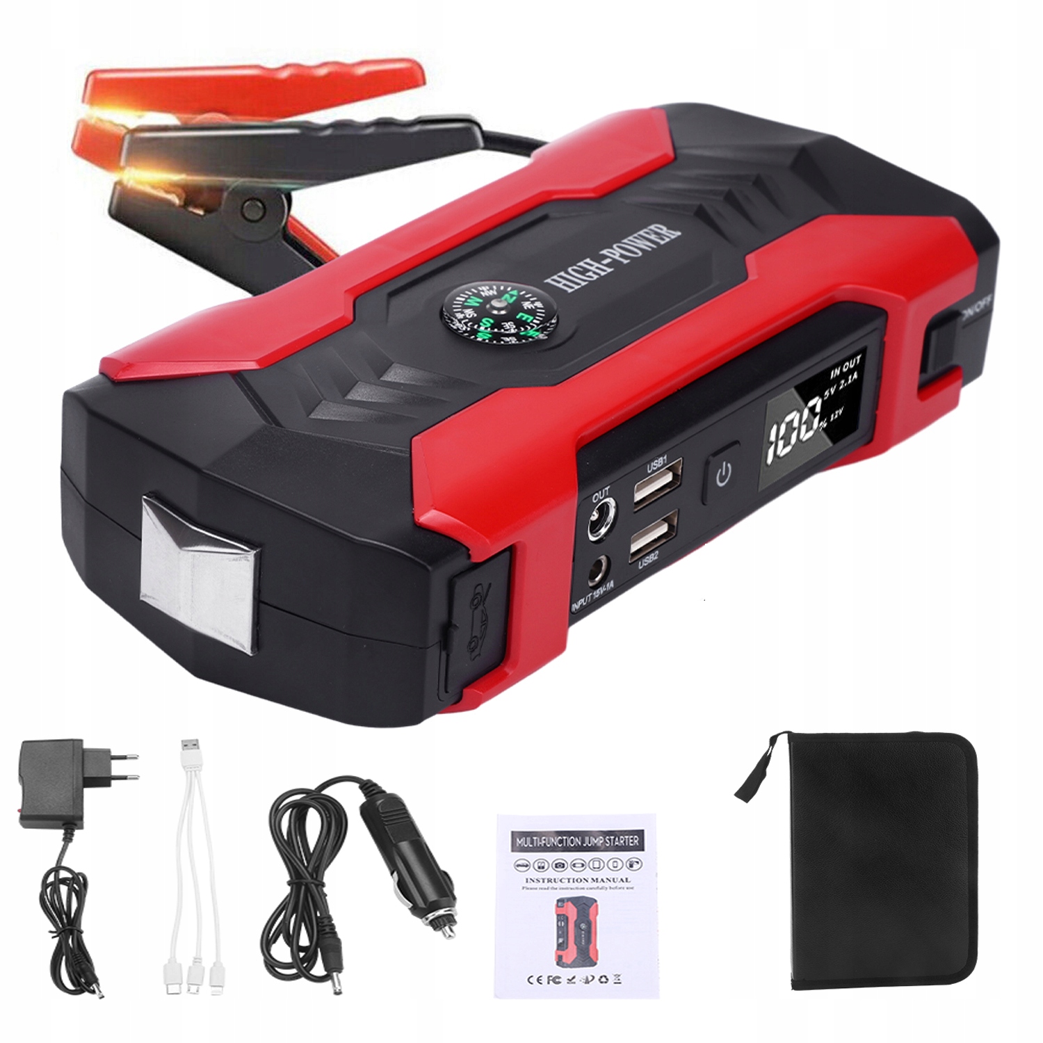 Booster Powerbank Nouzové Startování Napájení Pro Automobil LCD