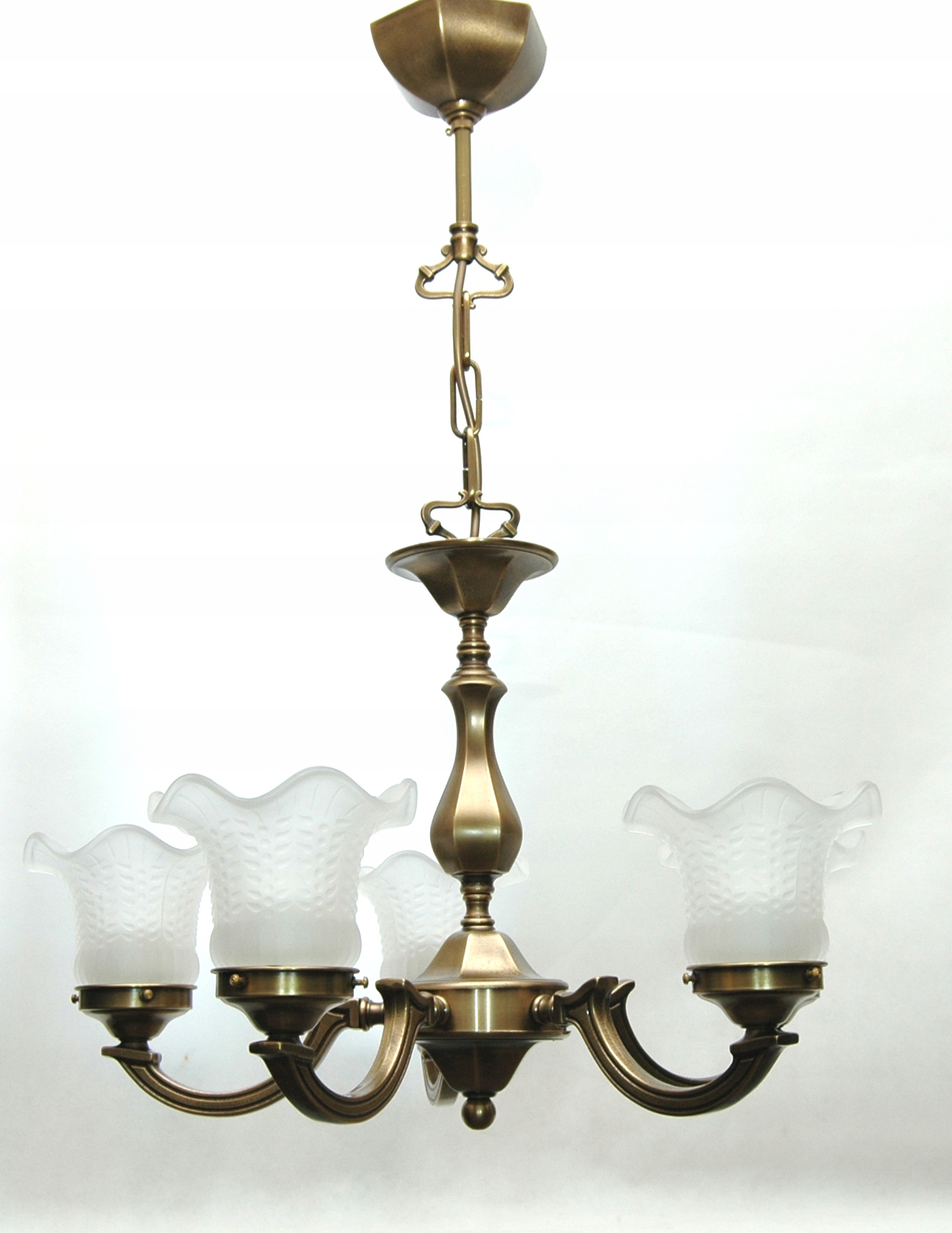 Mosadzný luster, závesná mosadzná lampa