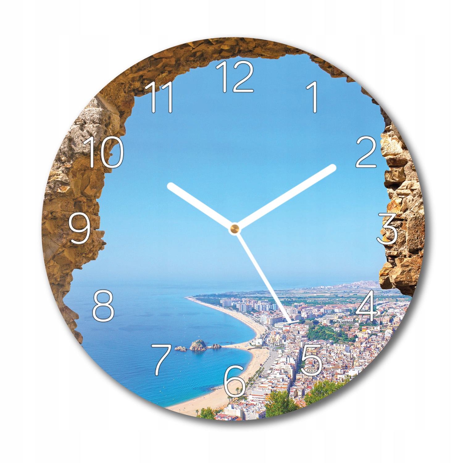 

Okno mur ocean cichy foto-zegar fi 30 do sypialni