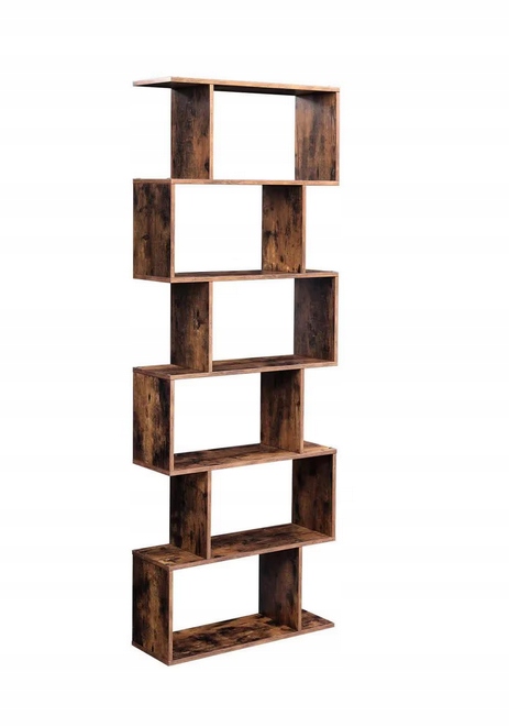 Regál Cikcaková polica 70 x 190,5 cm, hnedo-čierna