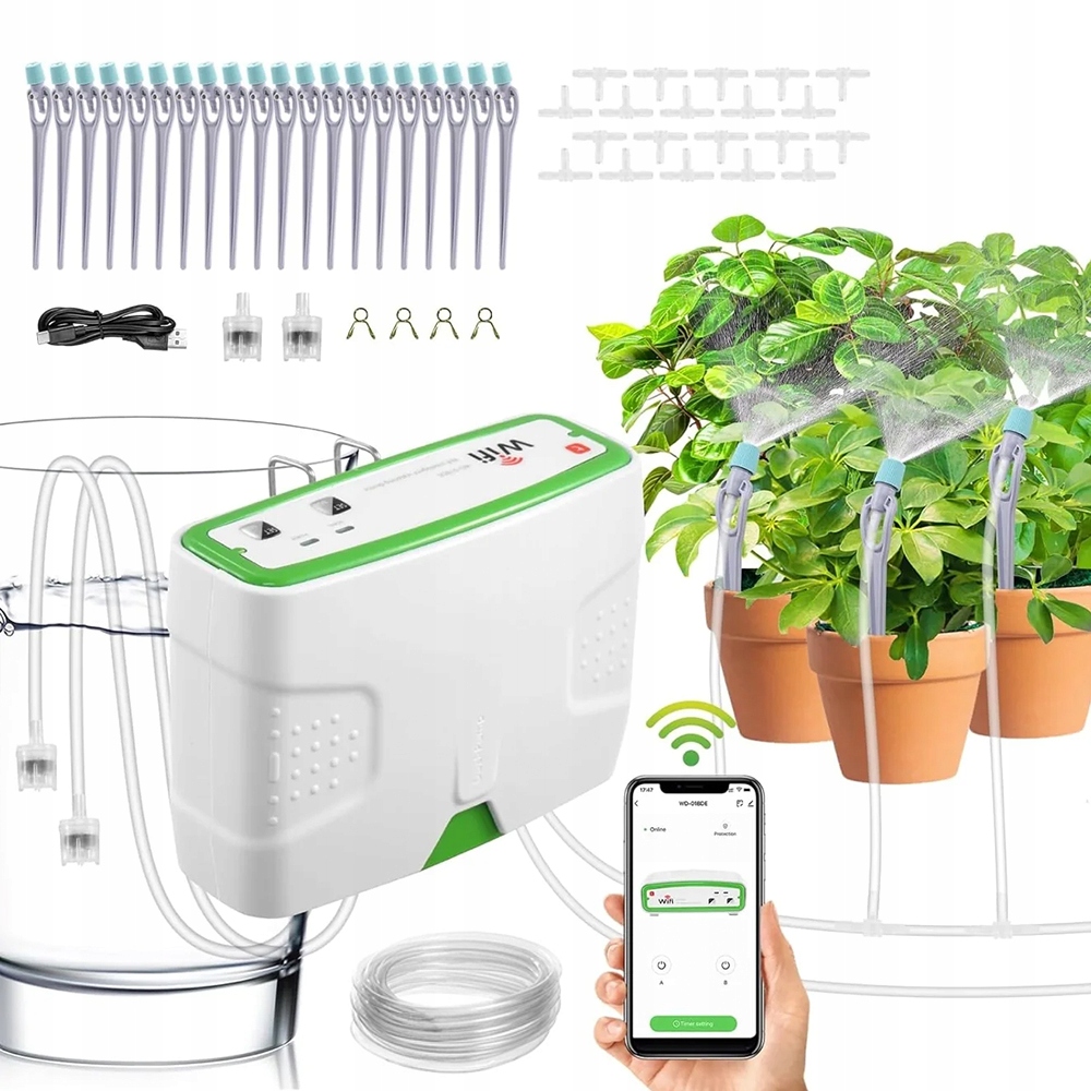 Wifi Automatický zavlažovací systém pro rostliny v květináčích, sada