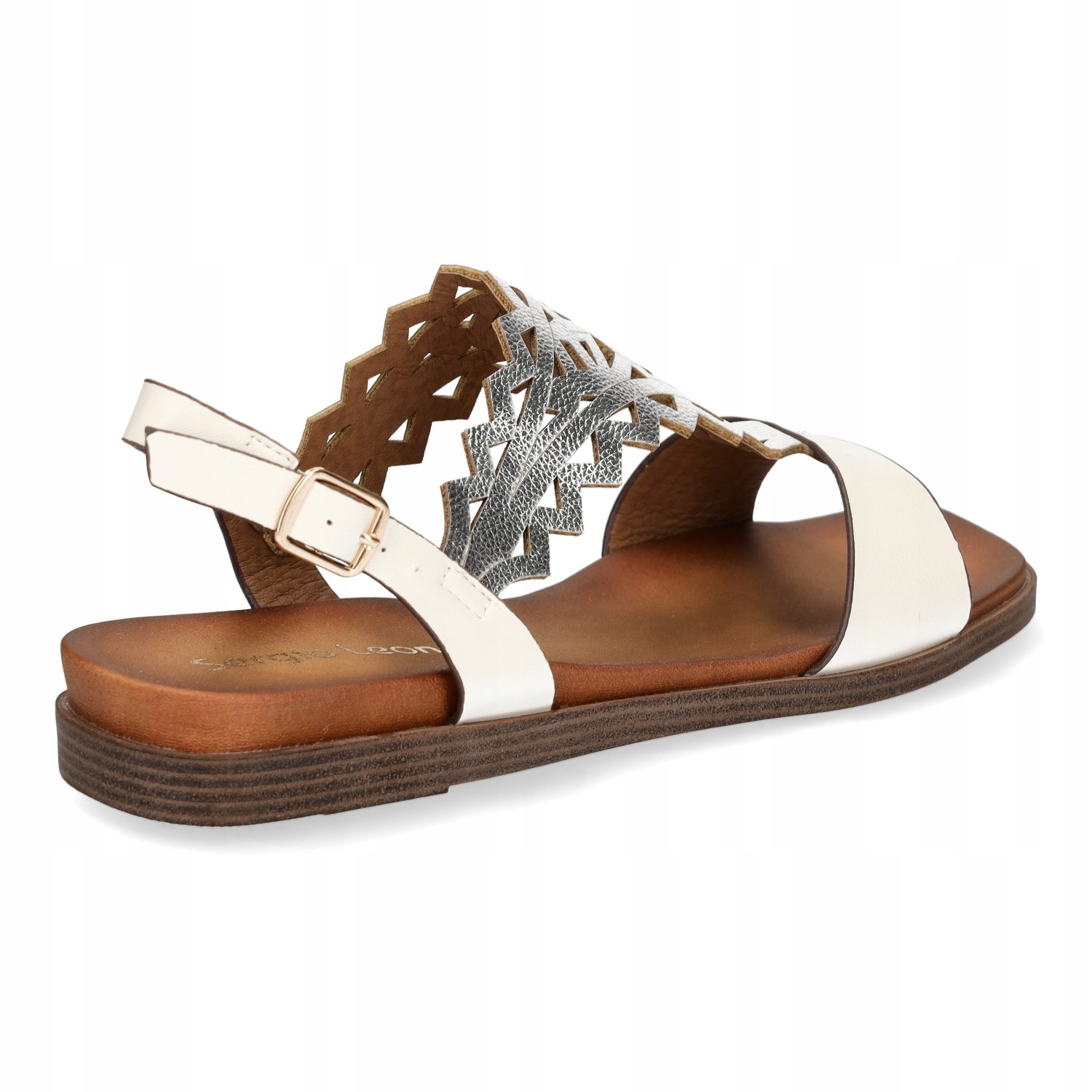 SANDAŁY DAMSKIE ELEGANCKIE NA PŁASKIM OBCASIE SERGIO LEONE SK070 BIAŁE R.38 Rozmiar 38