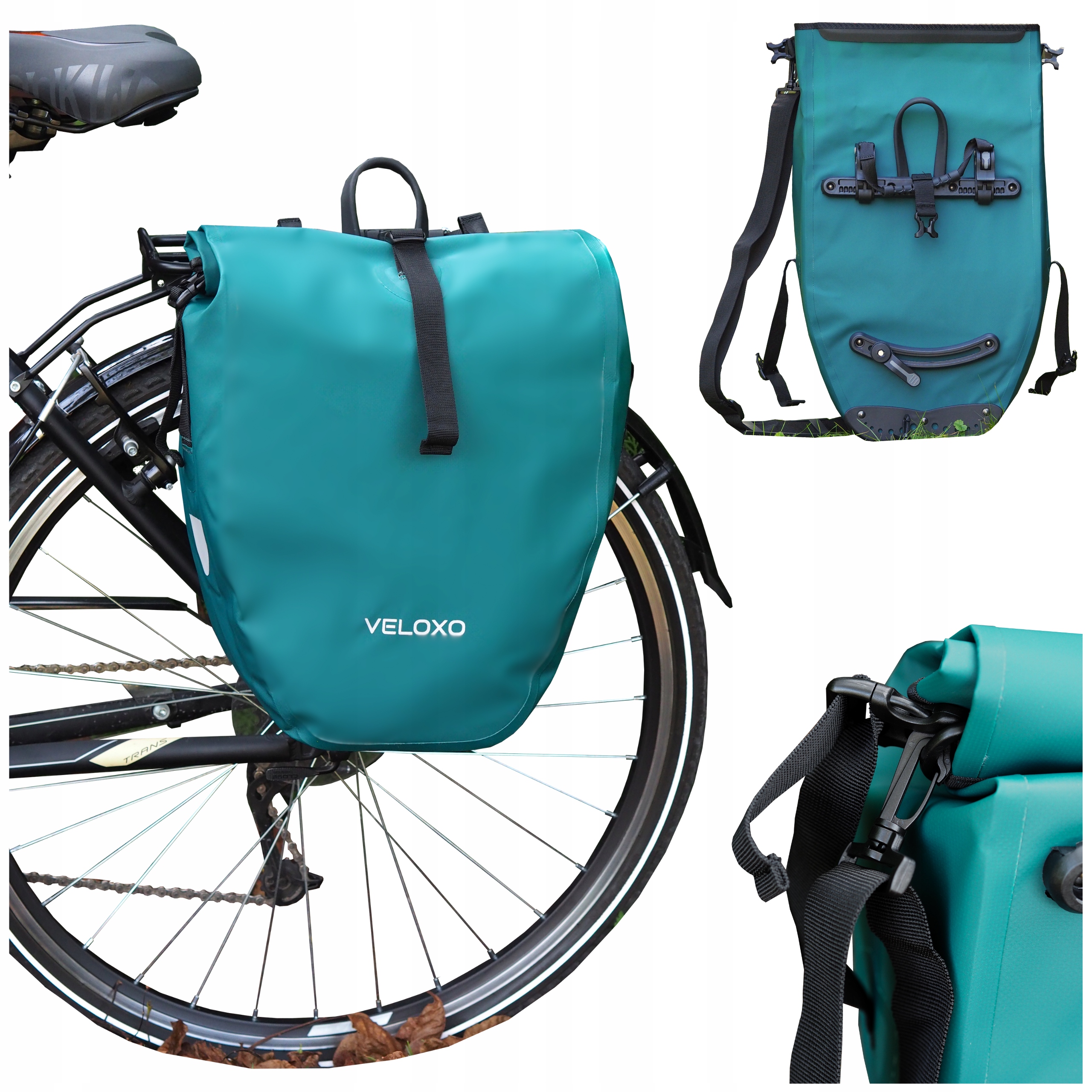 Rowerowa sakwa torba wodoodporna Veloxo Adventure Pro 25 na bagażnik 25L