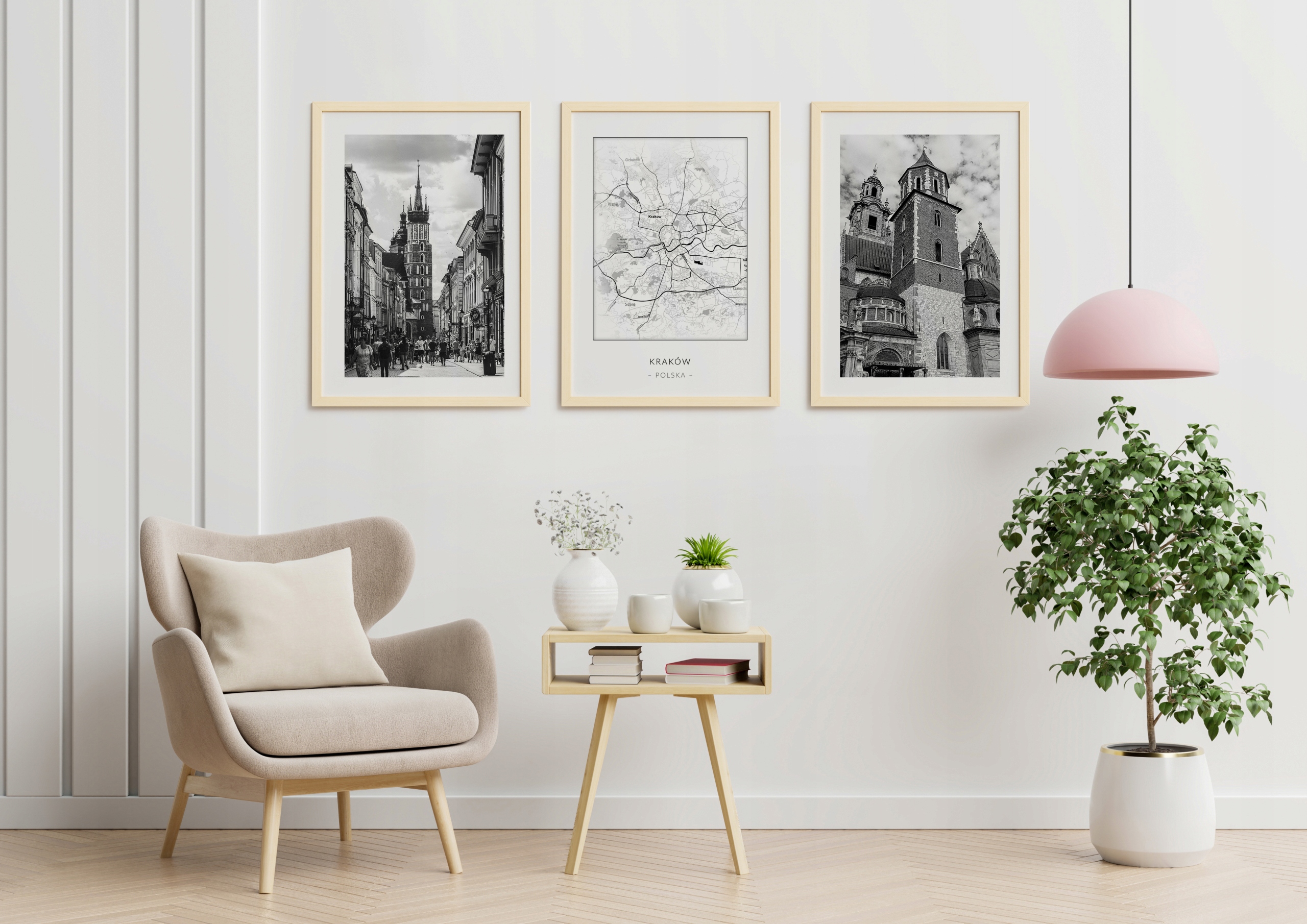 PLAKAT OBRAZ A4 ZESTAW KRAKÓW MIASTO MAPA DUŻY Marka inna