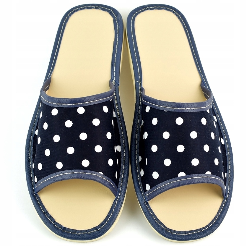 KAPCIE PANTOFLE KLAPKI DOMOWE DAMSKIE CIAPY r. 38 - 24 cm Materiał zewnętrzny tkanina