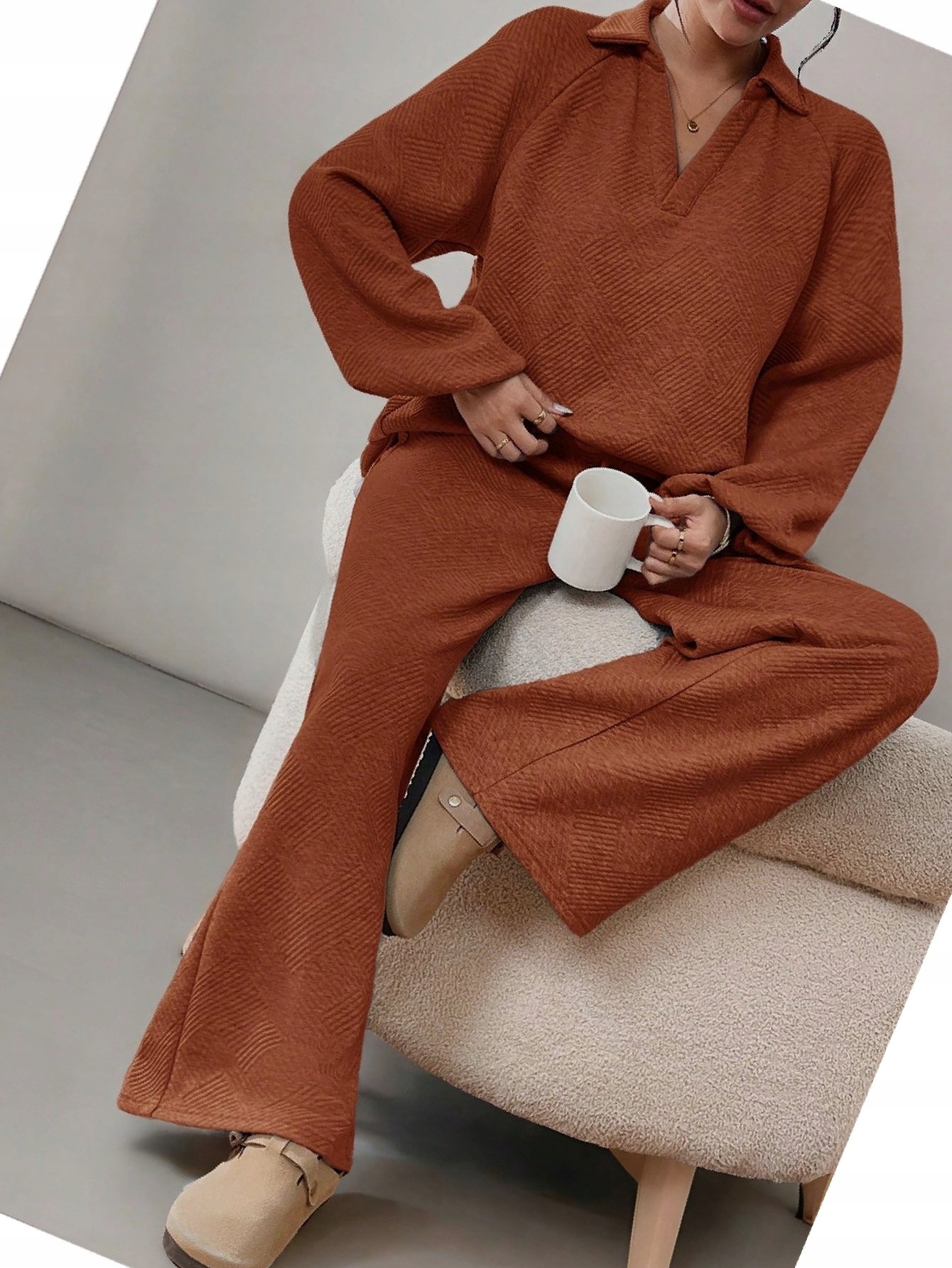 Dámský komplet Casual Oversize Oversize Módní Stylový Hnědý M 38