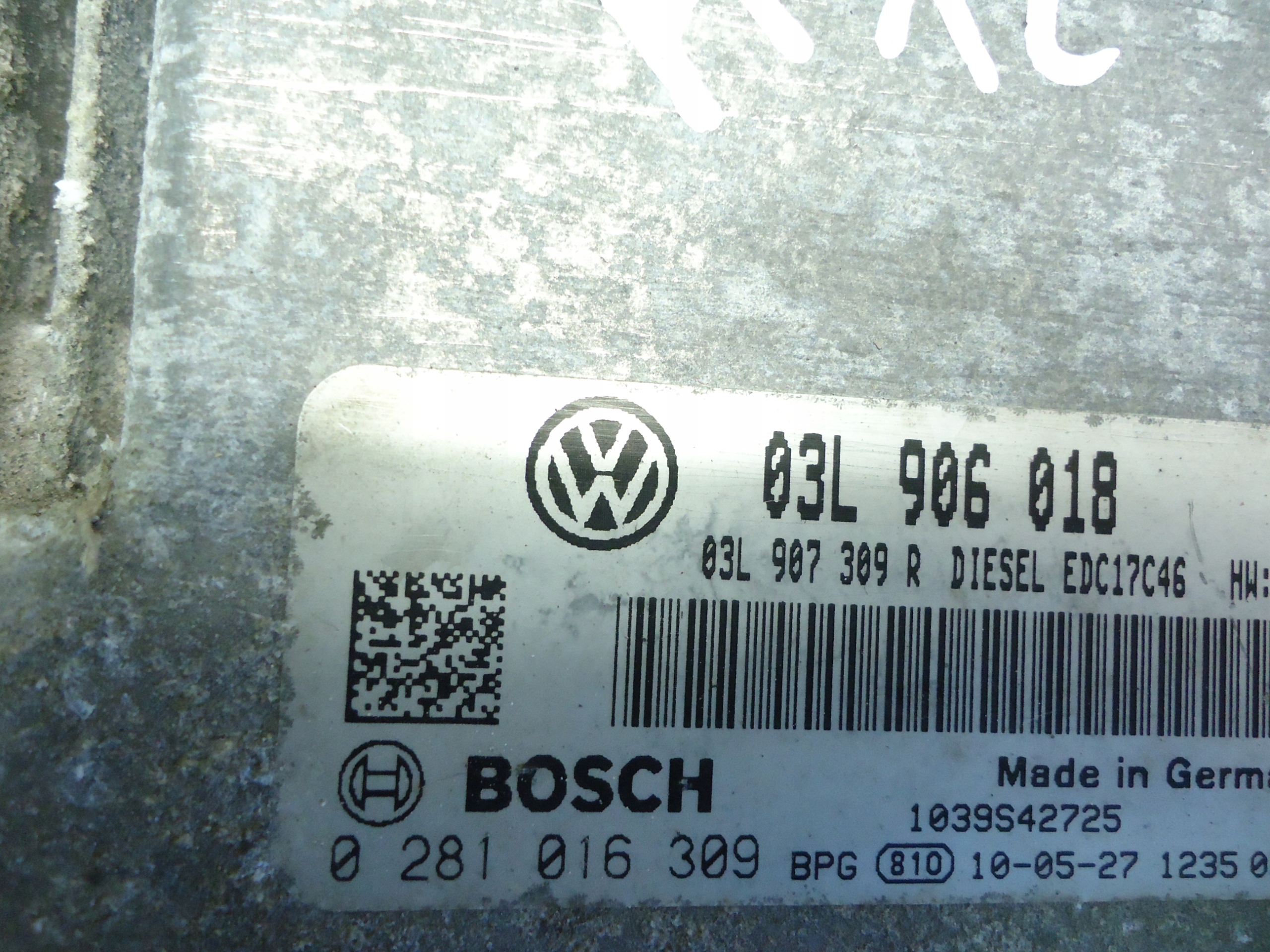VW AUDI SKODA SEAT 2.0TDI CFF computer control unit 03L906018 0281016309