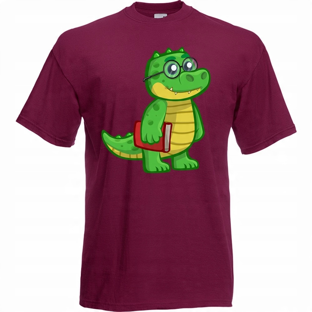 

Koszulka krokodyl nerd książka L burgund