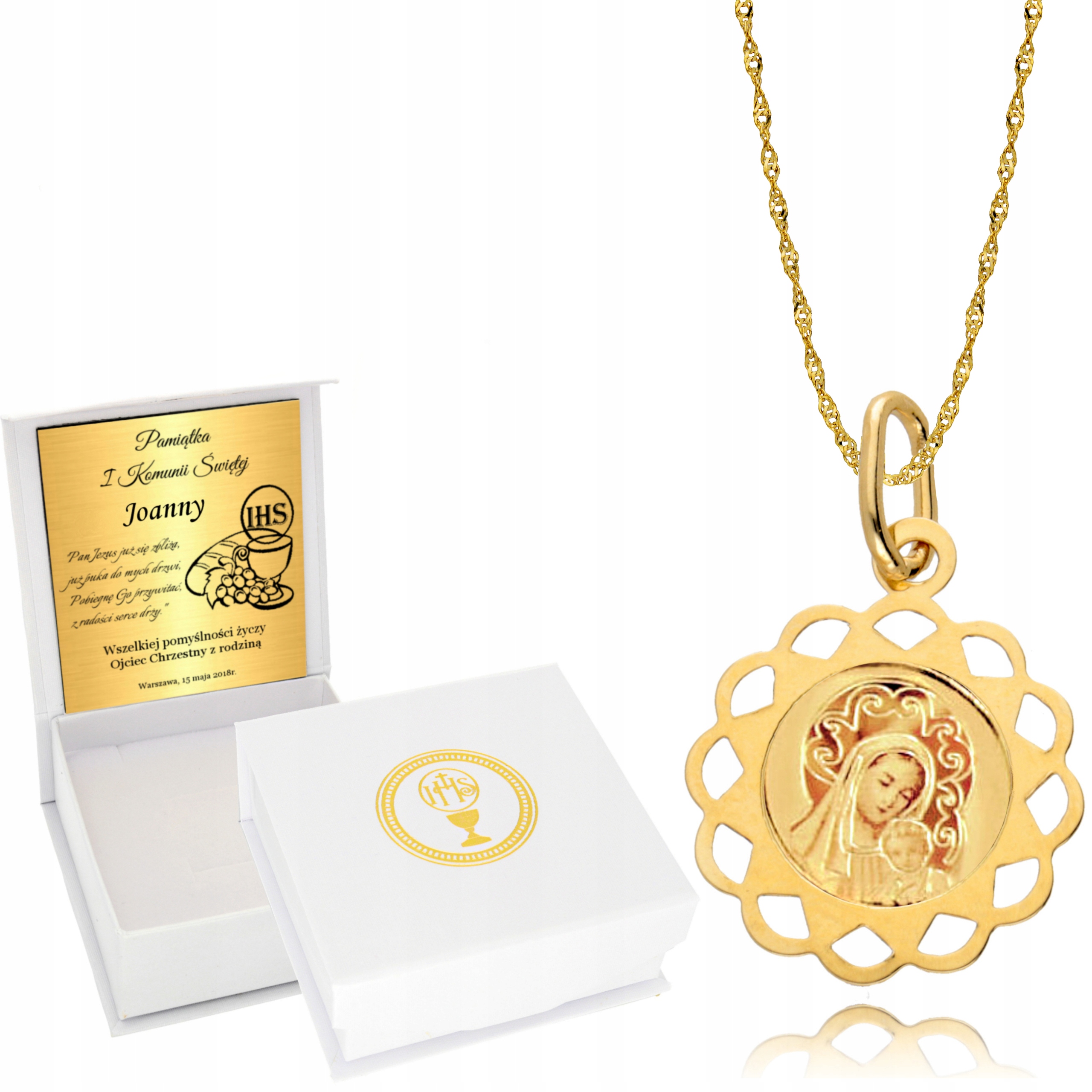 

Złoty Łańcuszek 333 Medalik Złoto Komunia Chrzest