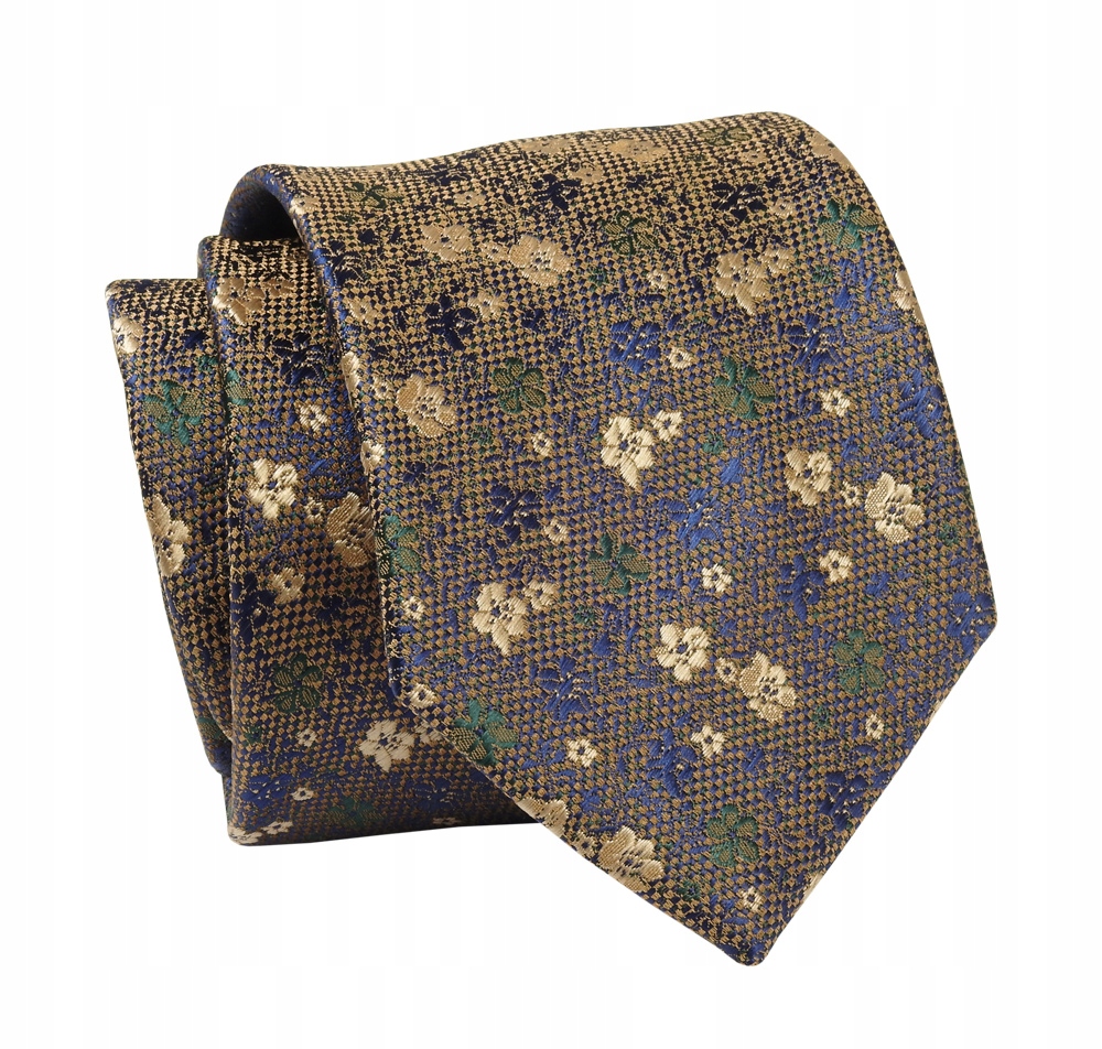 

Beżowy Klasyczny Krawat w Kwiatki 7cm Alties