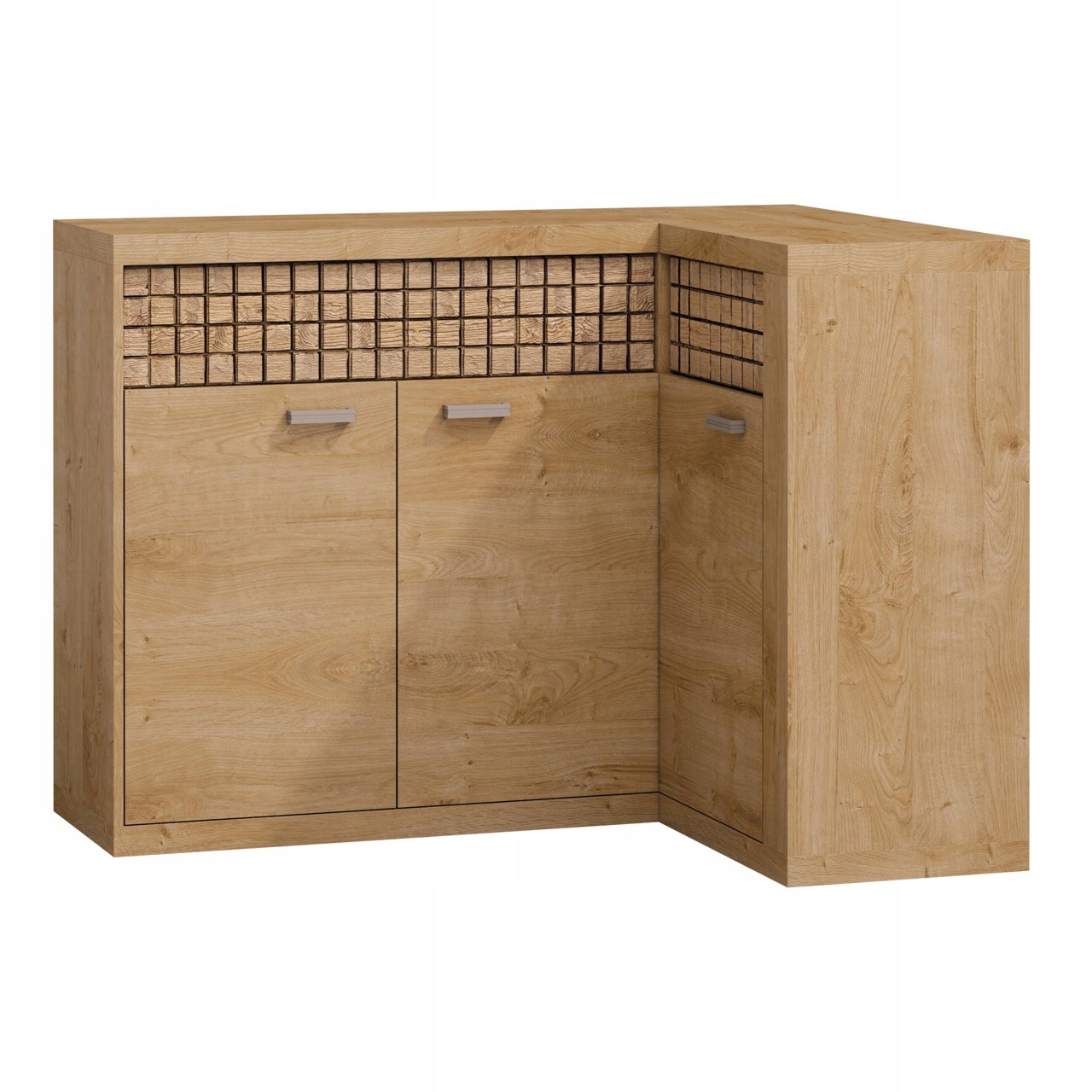 Komoda rogowa narożna Natural 132 x 95,5 x 99cm dąb mat Klasyczna masywna