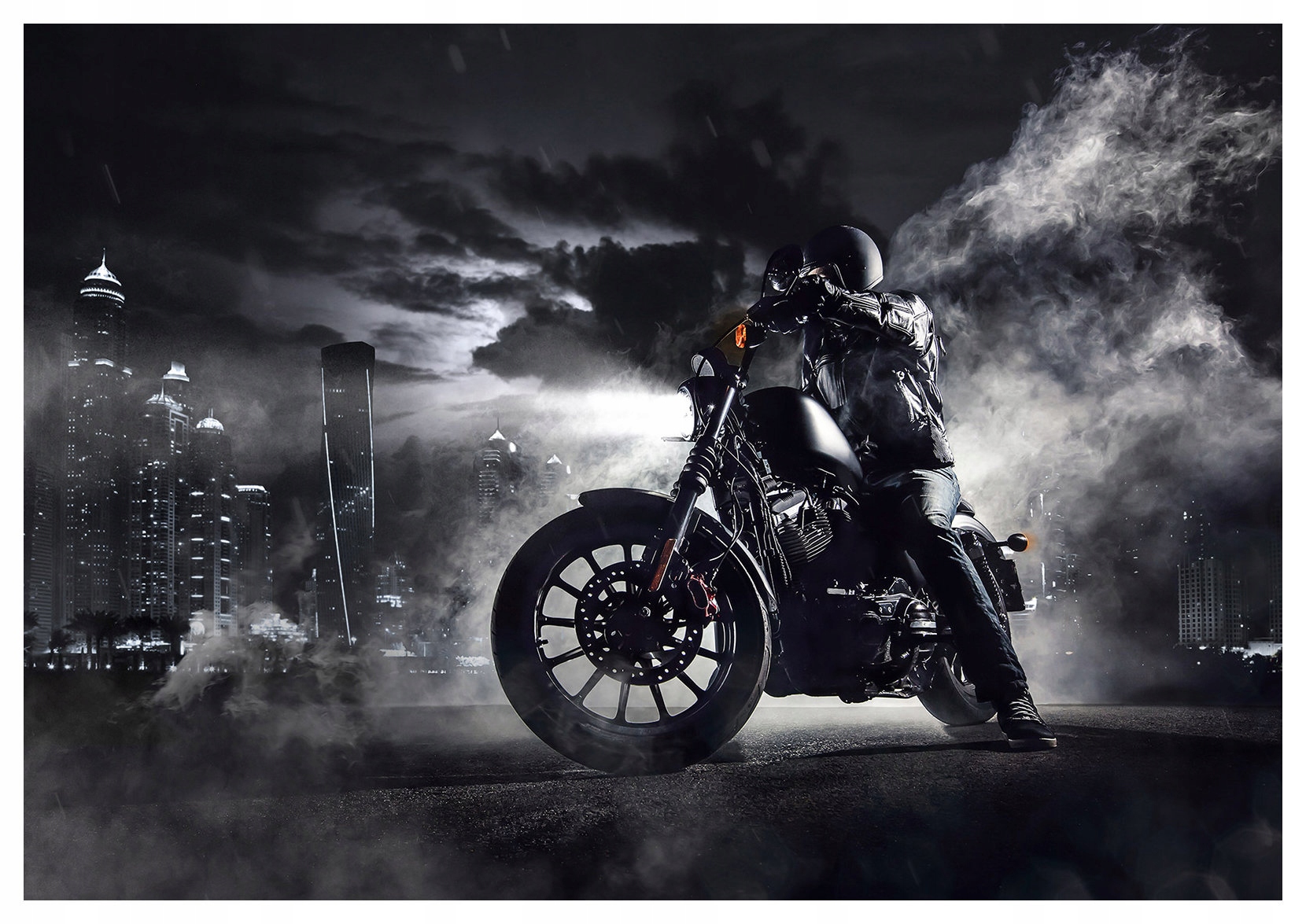 Fototapeta flizelina Harley Davidson noc město svoboda styl 416x254 lepidlo