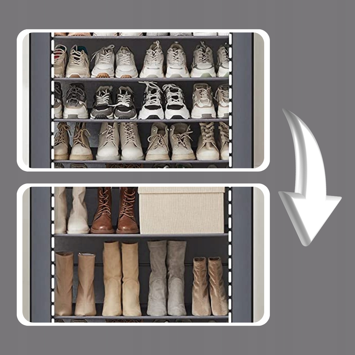 SZAFKA NA BUTY MATERIAŁOWA OBUWIE PÓŁKA REGAŁ XL ORGANIZER 9 PÓŁEK Materiał inny