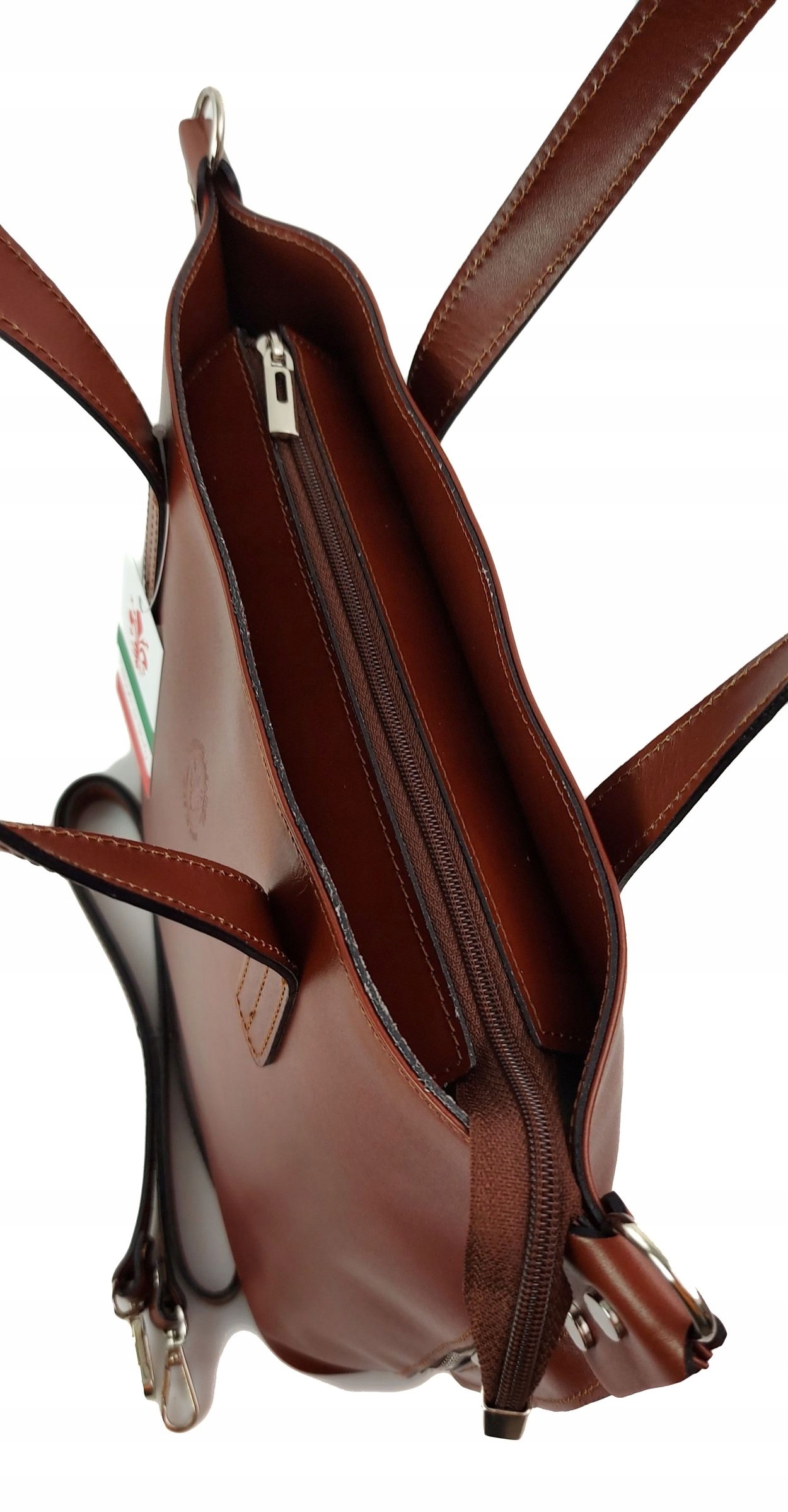 Vera Pelle Włoska Skóra Kufer SHOPPER Brąz Kolor brązowy