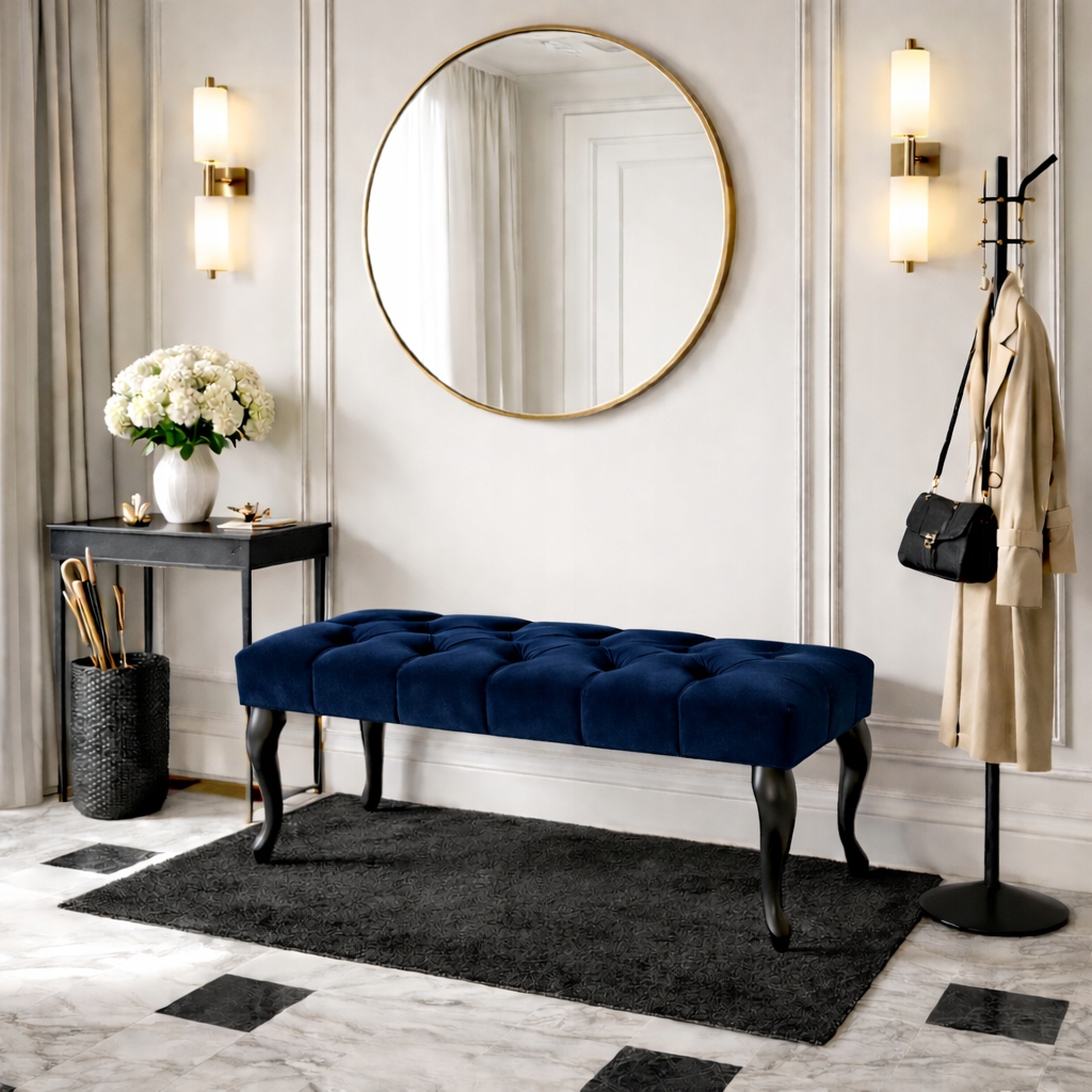 Čalúnená lavica Chesterfield, glamour, prešívaná, farby 80 cm