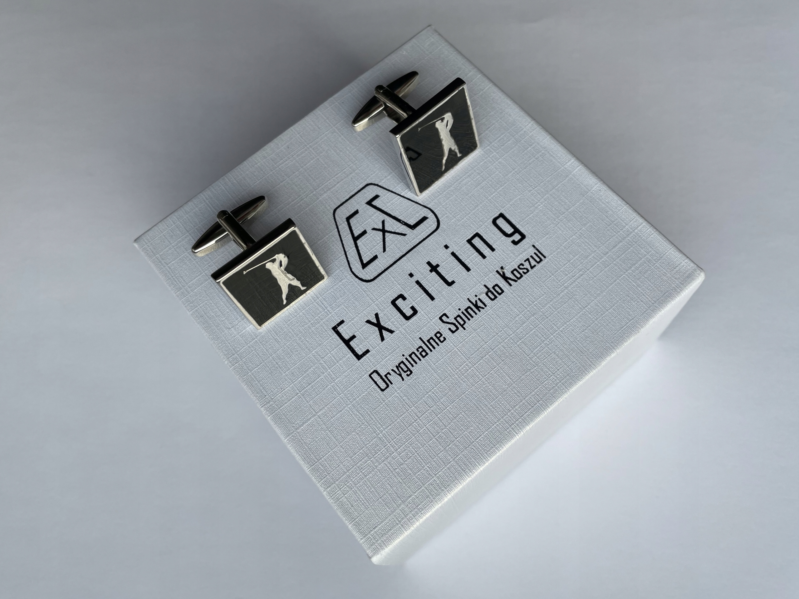 Černé módní manžetové knoflíčky Exc Golf Hráč Golfista Golf Swing