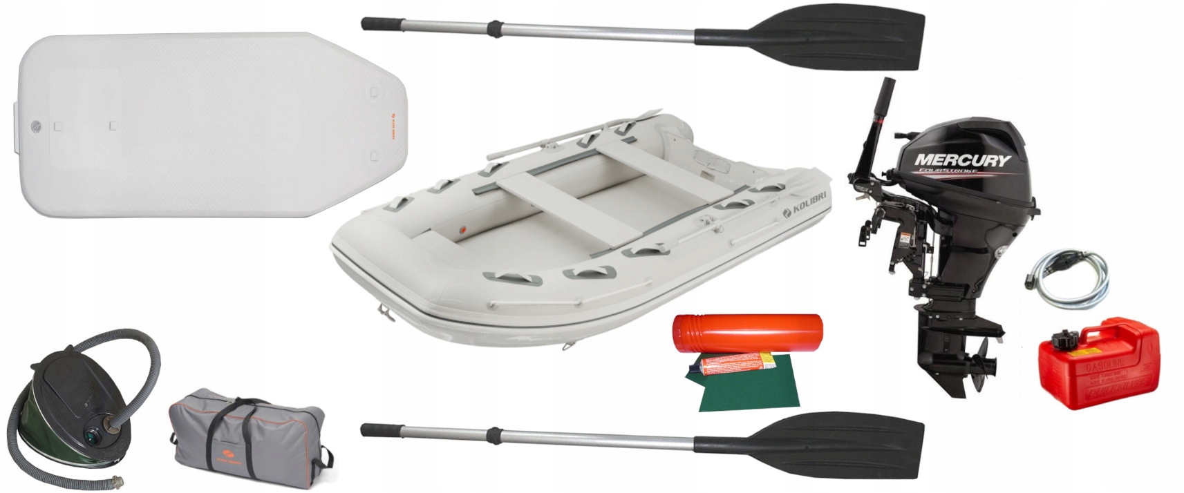 Raft Kolibri KM-360DXL Ad Popiel Kil Motor Mercury Mh F15 15HP rumpel