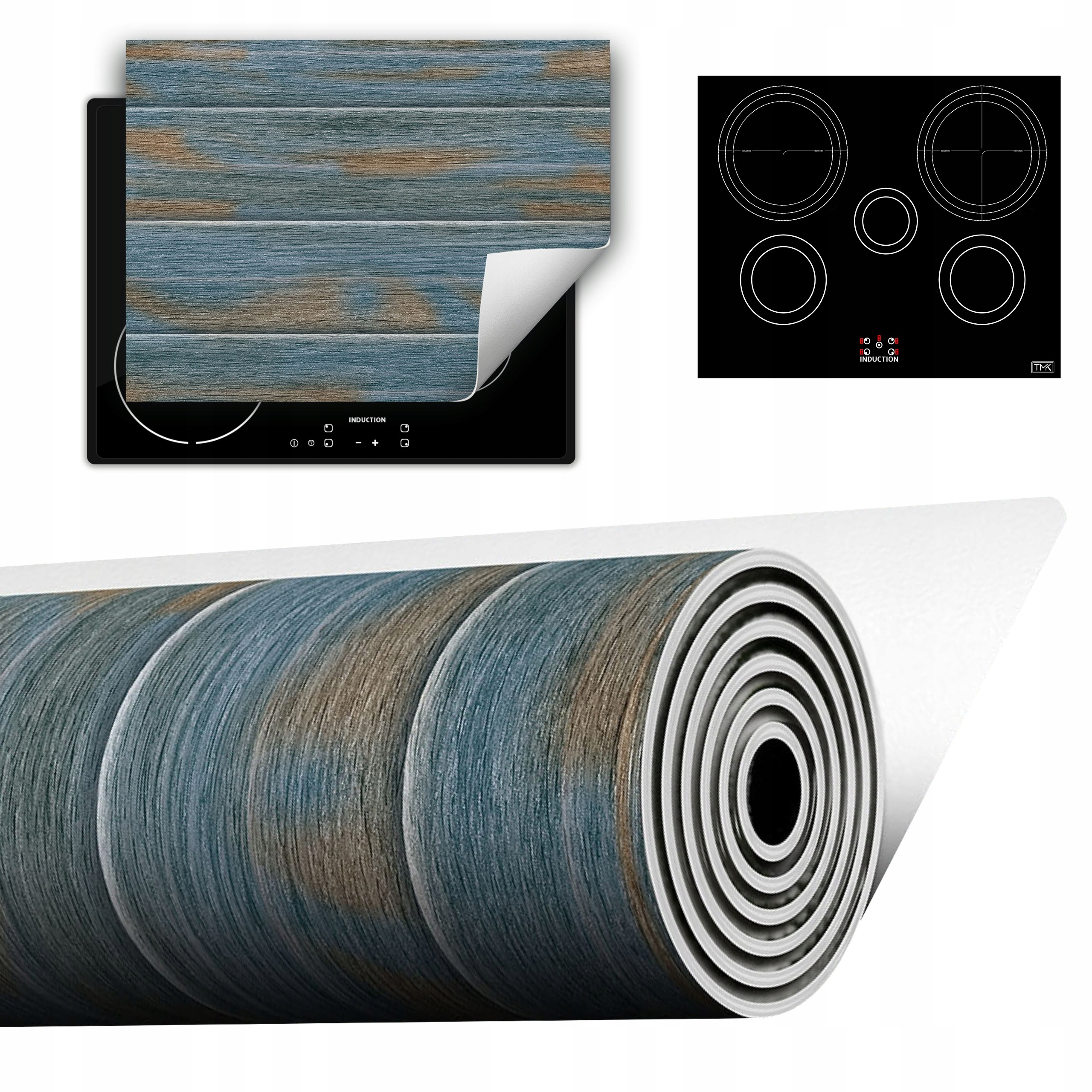 Vinylová Podložka Do Kuchyně Více Místa 70x52 modrá dřevo