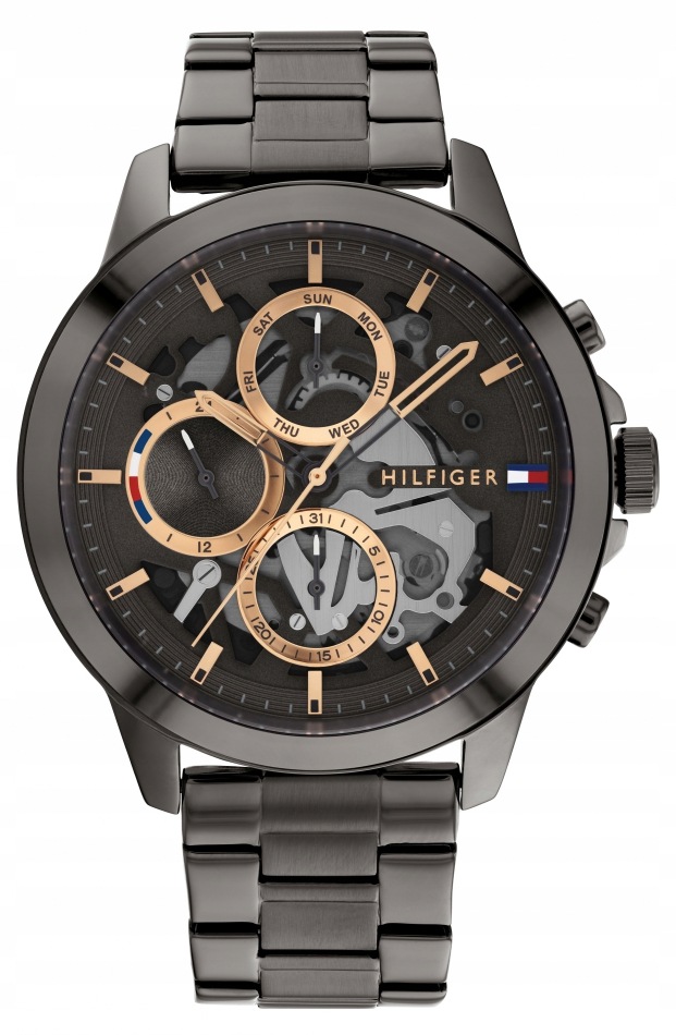 Zegarek męski Tommy Hilfiger 1710479 grafitowy fashion skeleton