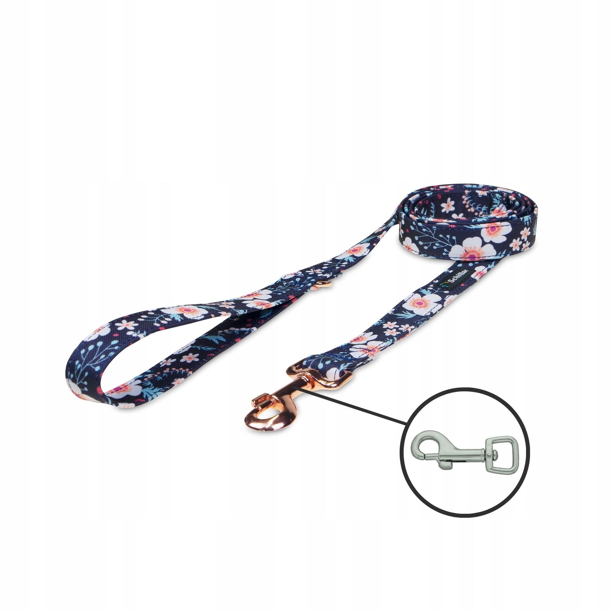 Levně Vodítko pro malého psa malé bílé květy 150 cm 15 mm Xxs Xs