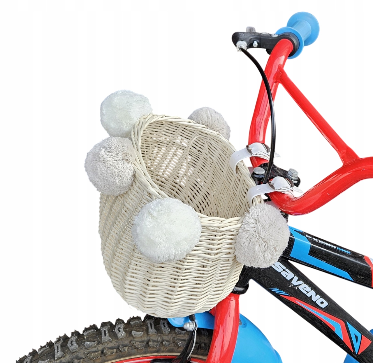 Wiklinowy koszyk na rower Dziecięcy Ecru kosz rowerowy dla Dzieci