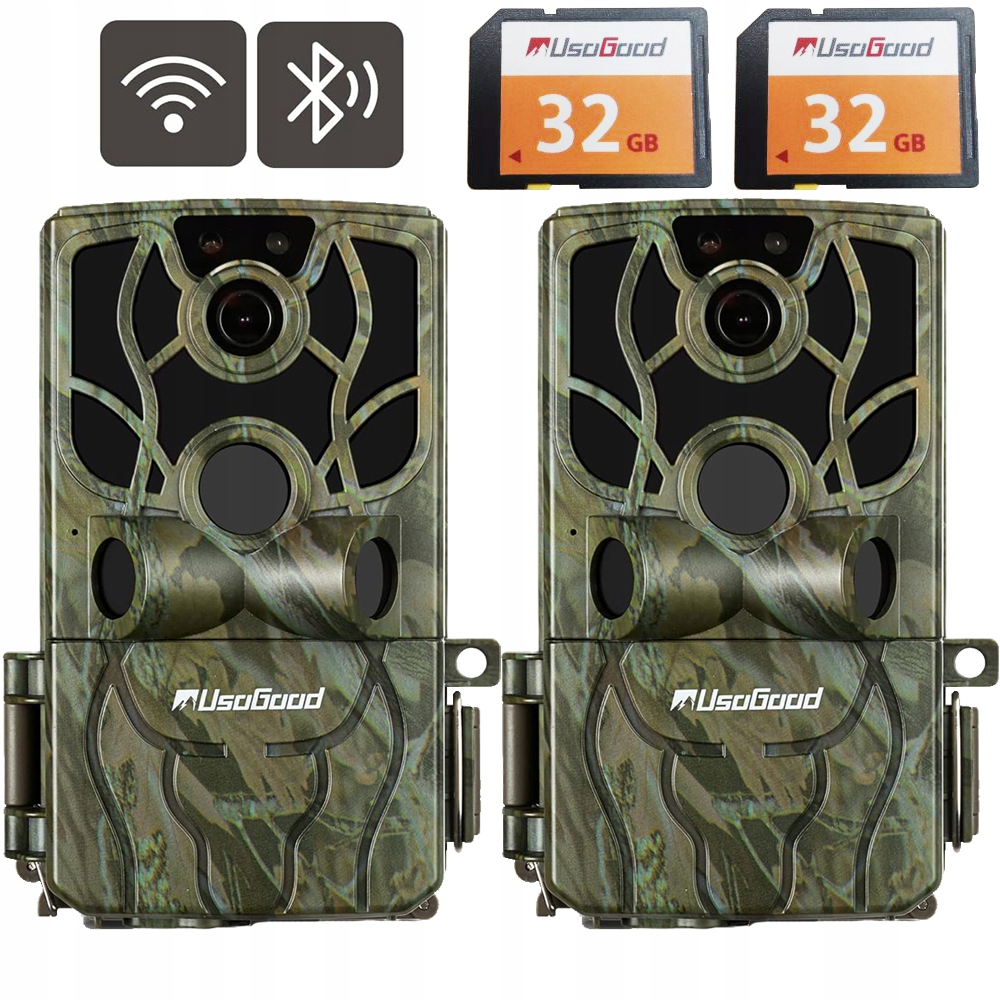 Fotopast Lesní Kamera 4K 48Mpx Snímač Pohybu Wifi A BLUETOOTH+32GB 2ks