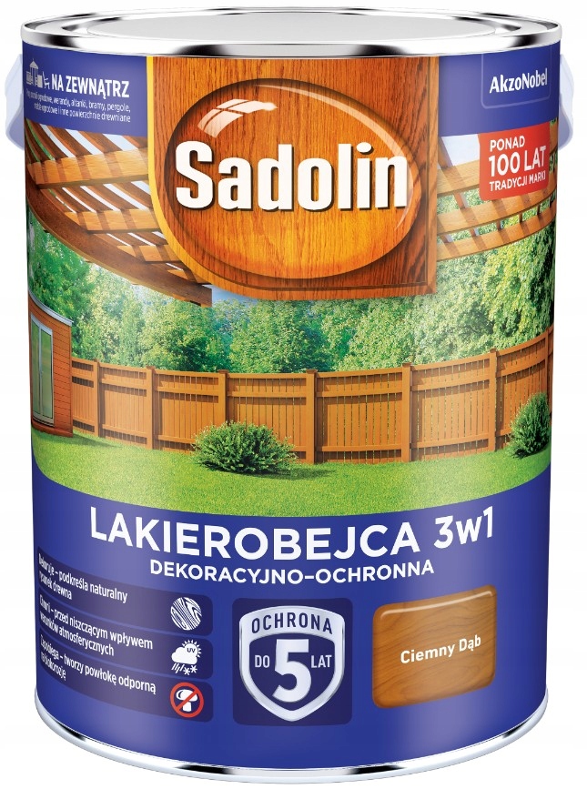 Sadolin Lakierobejca 3w1 Ciemny Dąb 5L