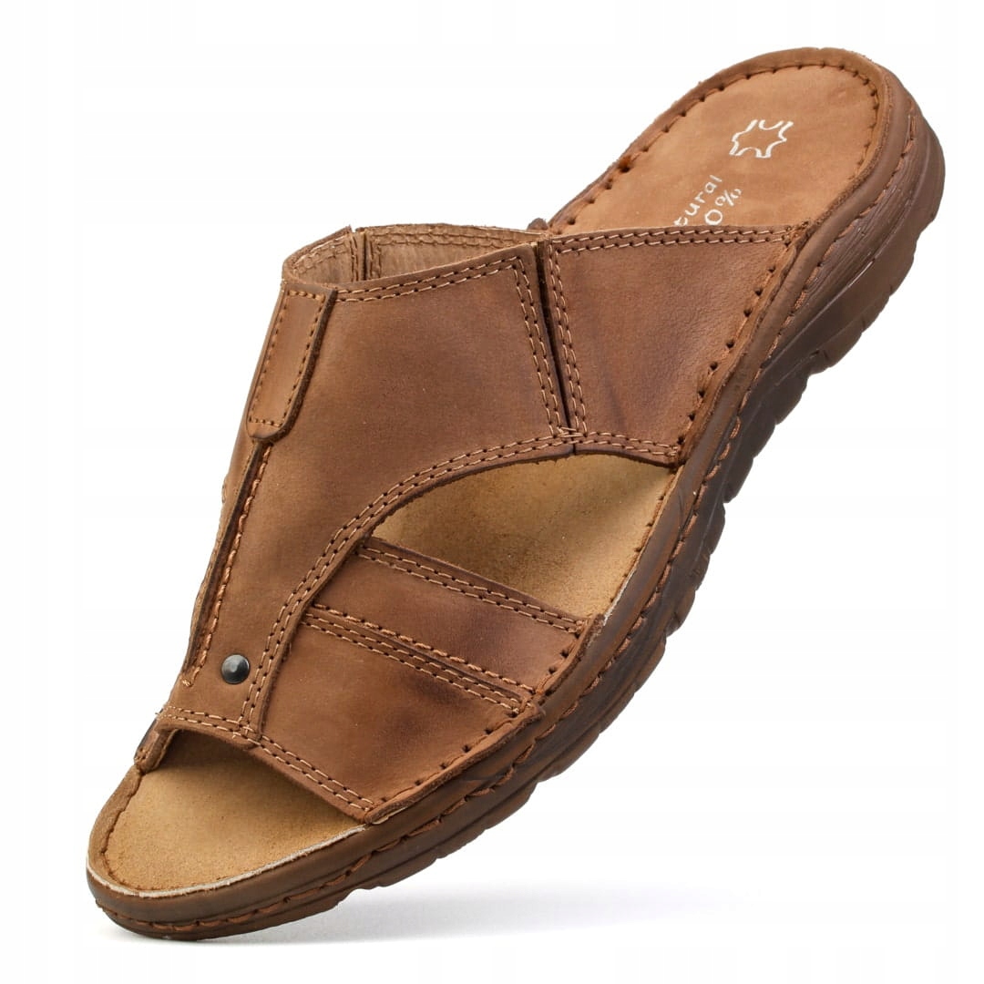 Kožené pánské nazouváky s odhalenými prsty z přírodní kůže 2211 44