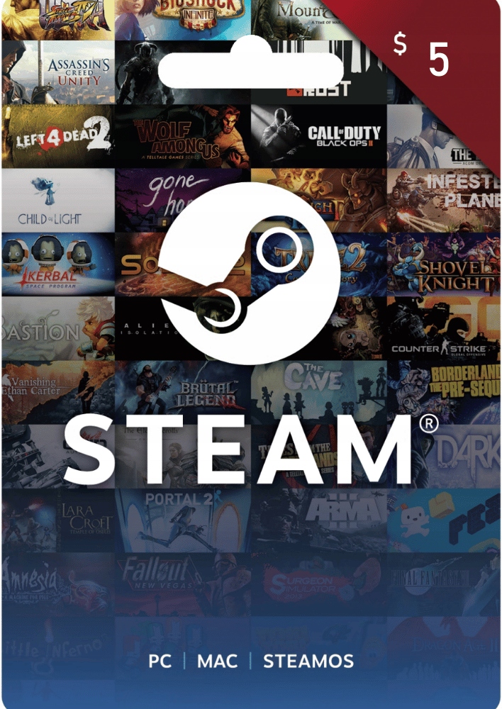 Doładowanie Steam 5 USD kod cyfrowy