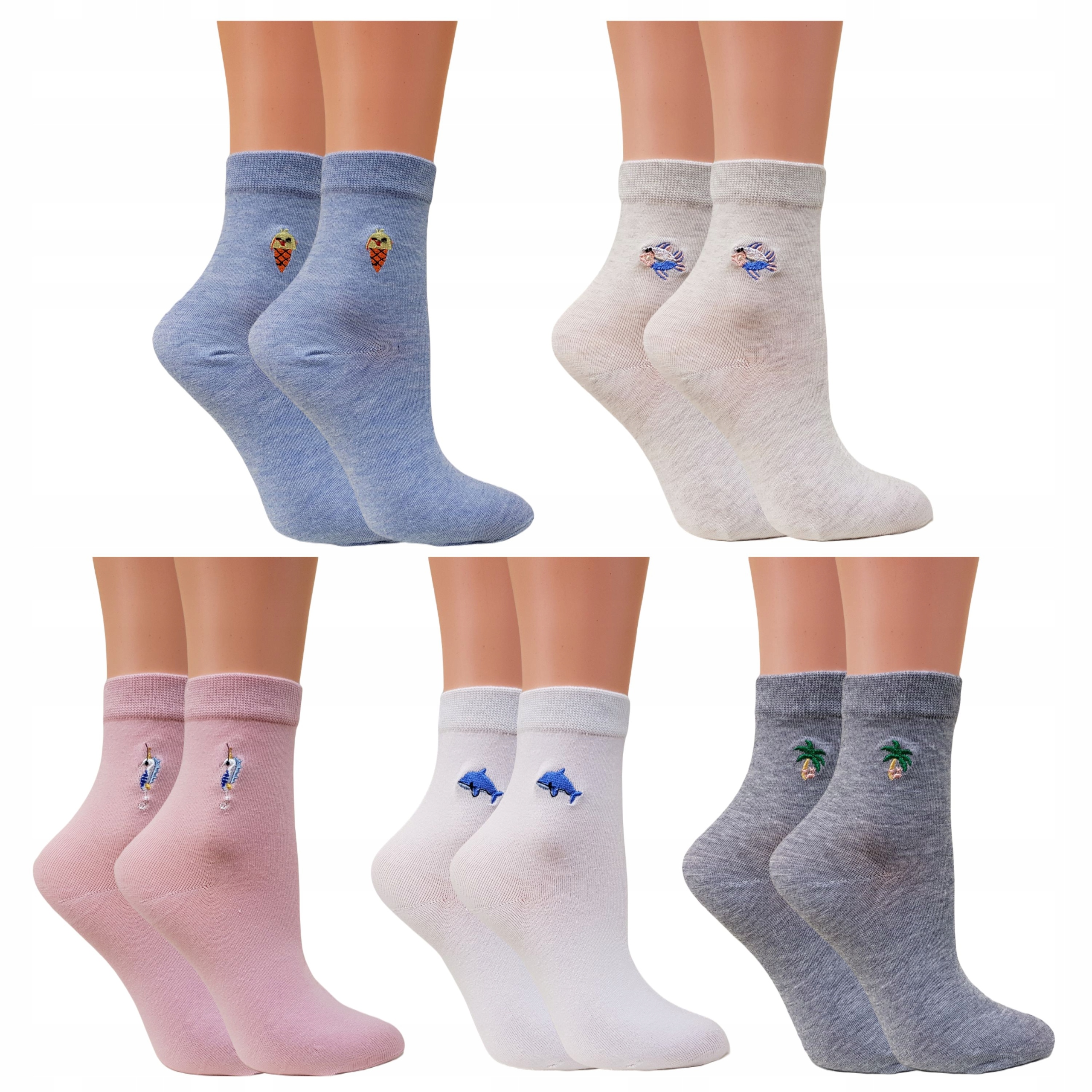 

5x Skarpety damskie Skarpetki bawełniane 35-42