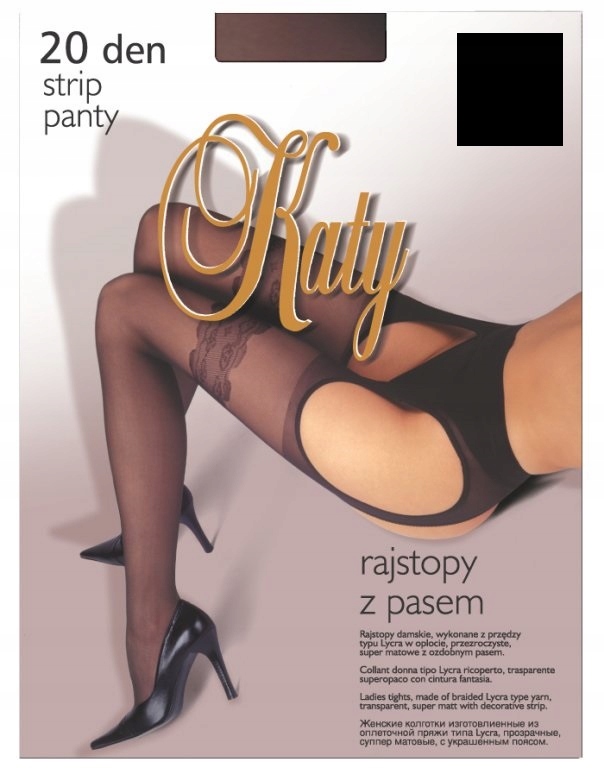 

Katy Strip Panty pończochy z pasem nero-nero r.2